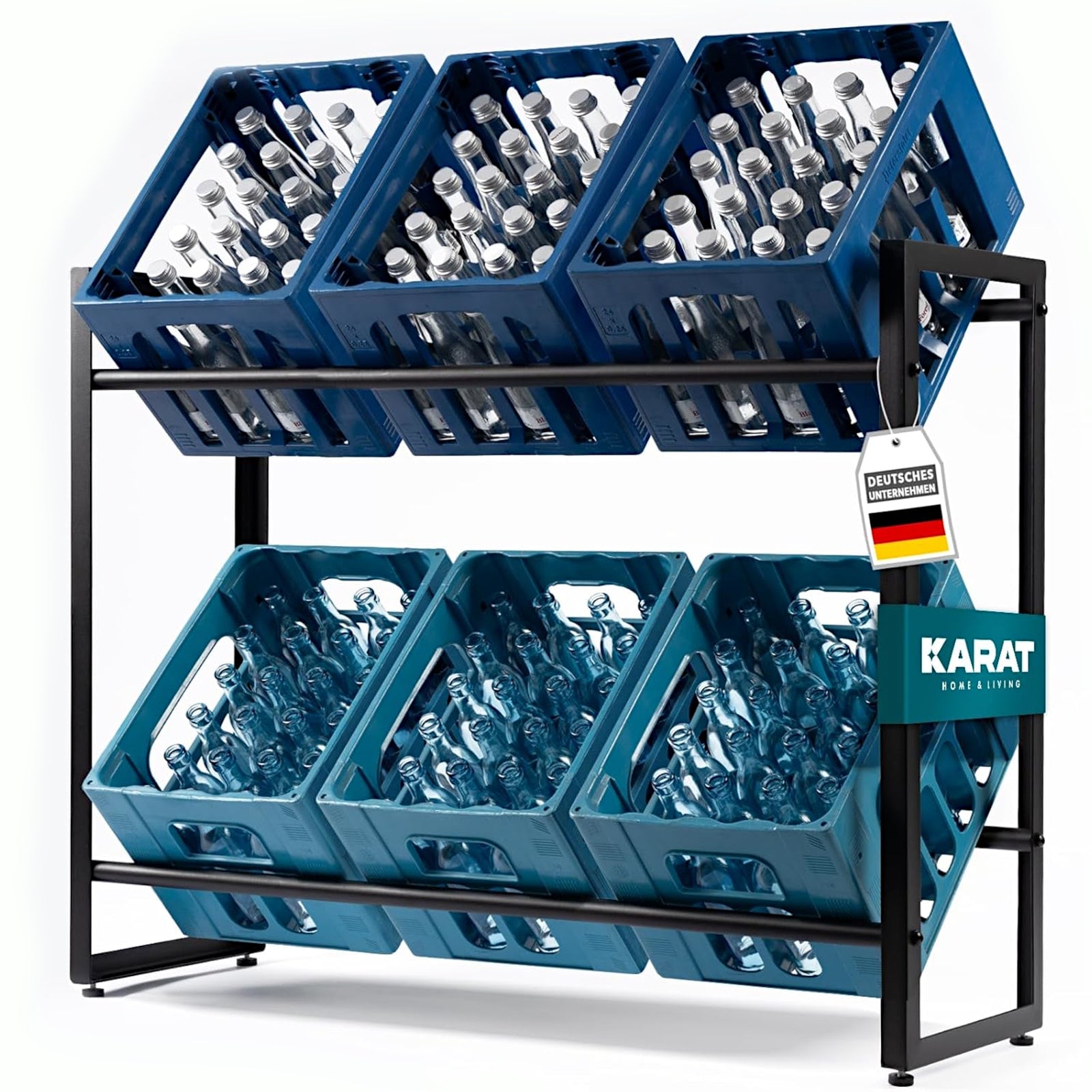 Karat homeliving Flaschenkastenst&auml;nder Kenji | Schwarz - Bild 1