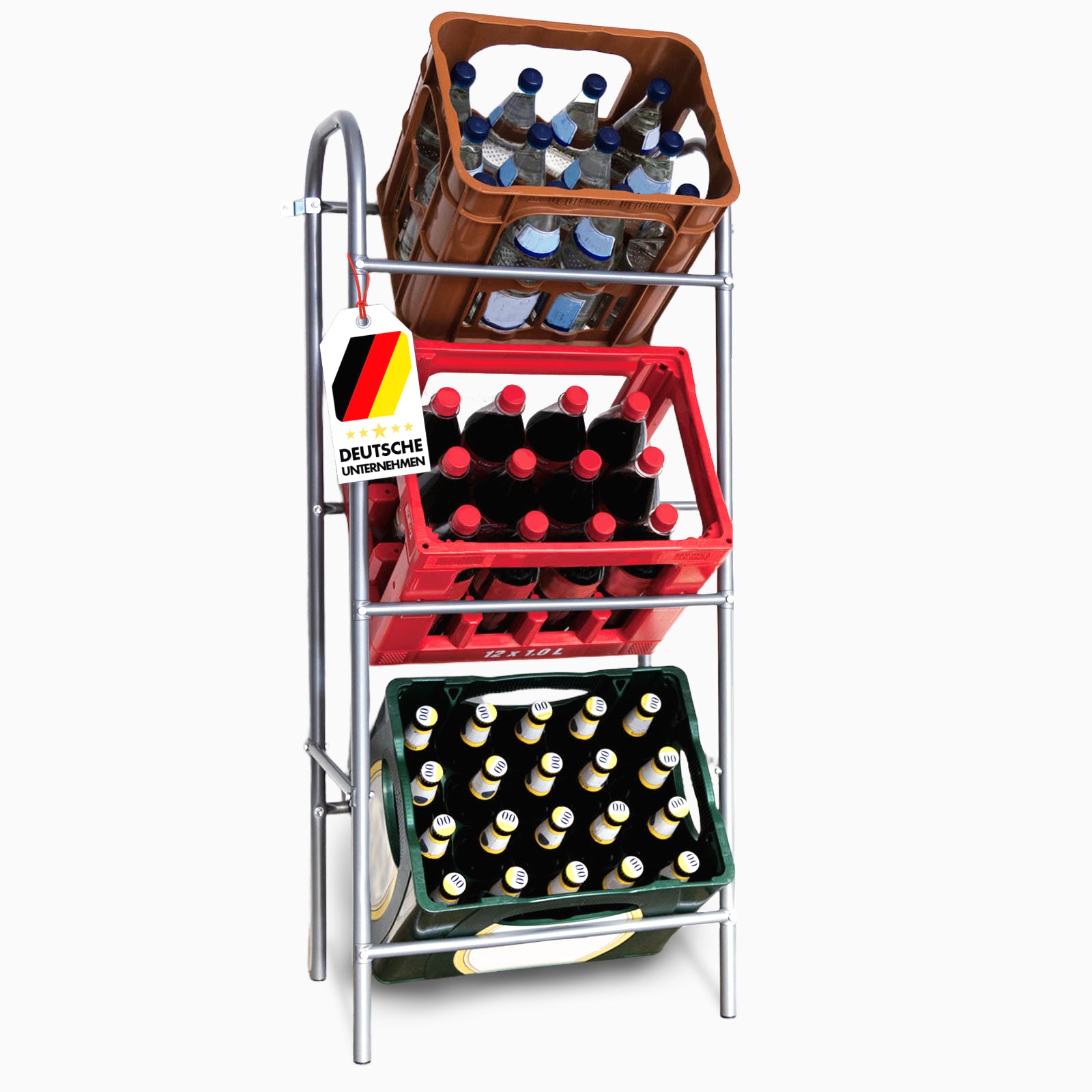 Karat Flaschenkastenst&auml;nder Rocket | Grau | 49,5 x 32,5 x 115,5 cm - Bild 1