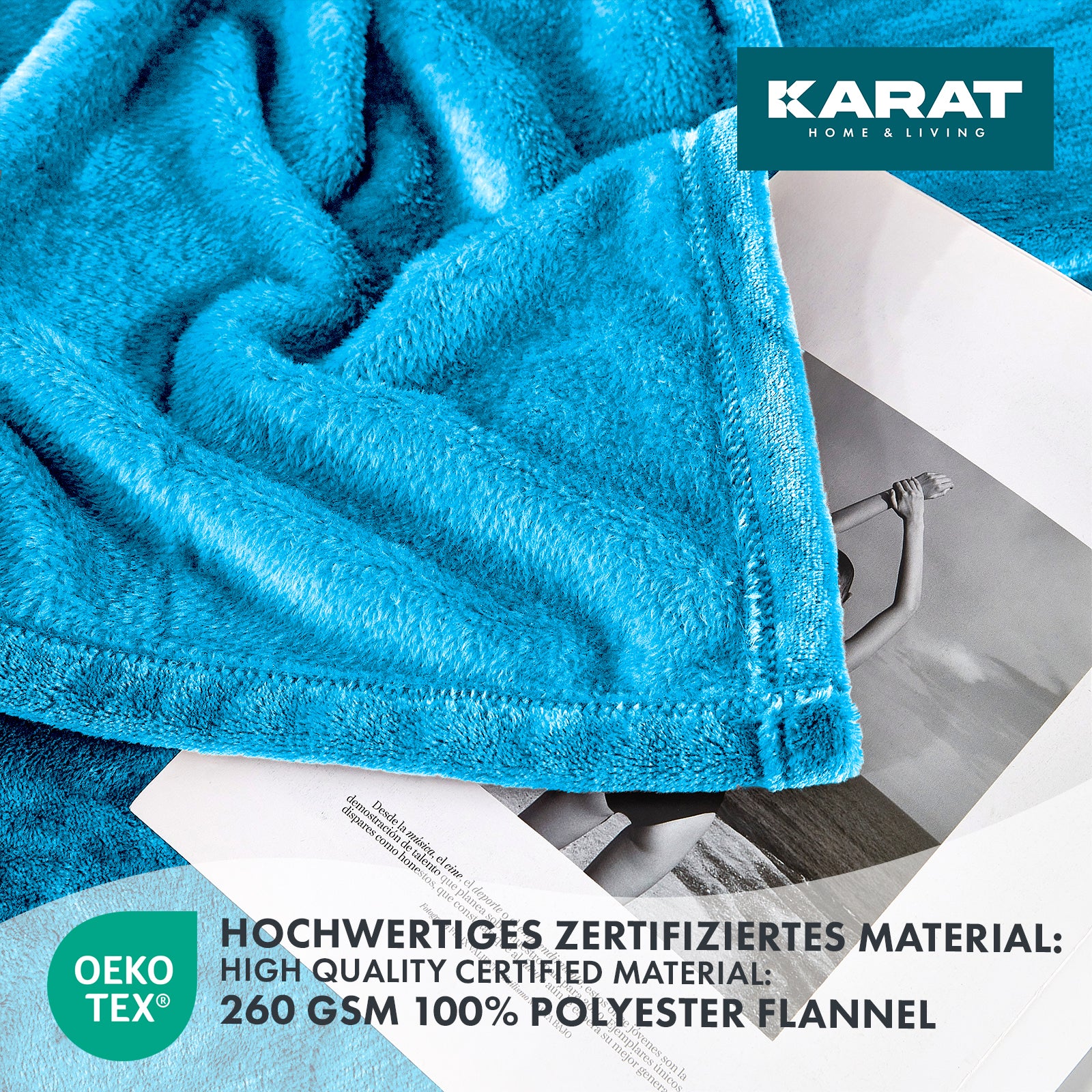 Karat homeliving Kuscheldecke Grace | Himmelblau - Bild 1