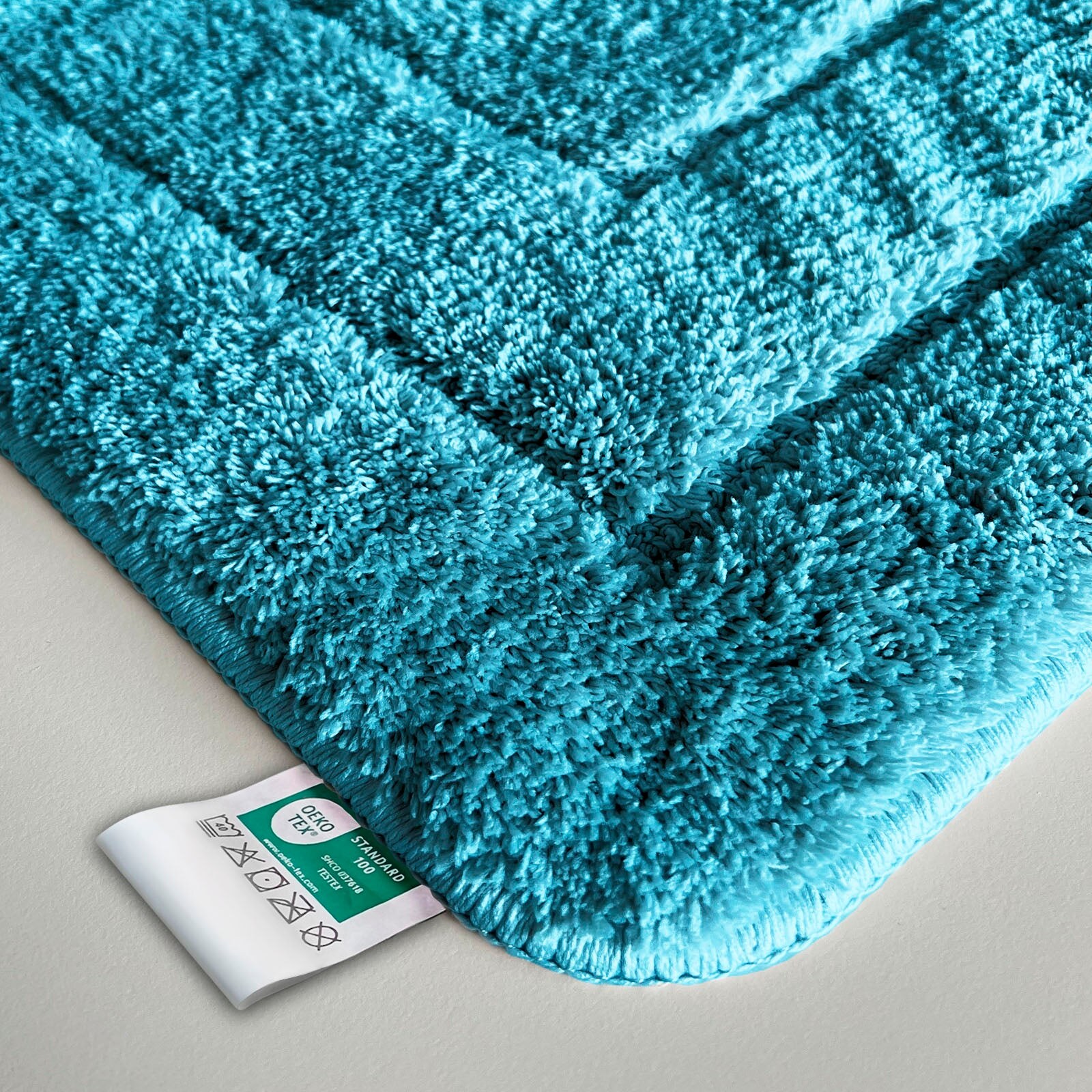 Karat homeliving Badematte Atlantis   Reckteckig   Rutschhemmende Rückseite   Türkis | 04066088902977