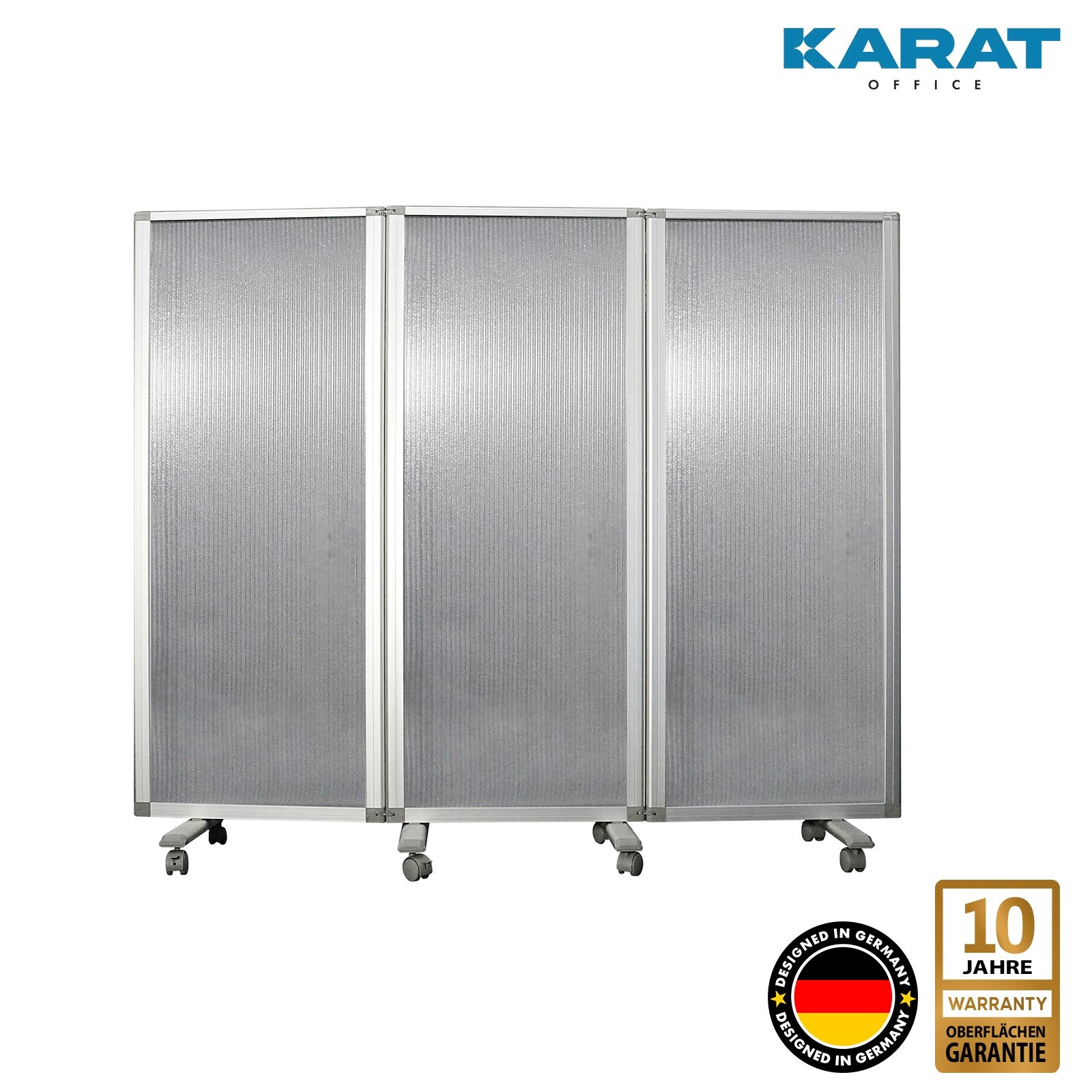 Karat office Doppelseitige Trennwand 3-teilig Semi-Transparent