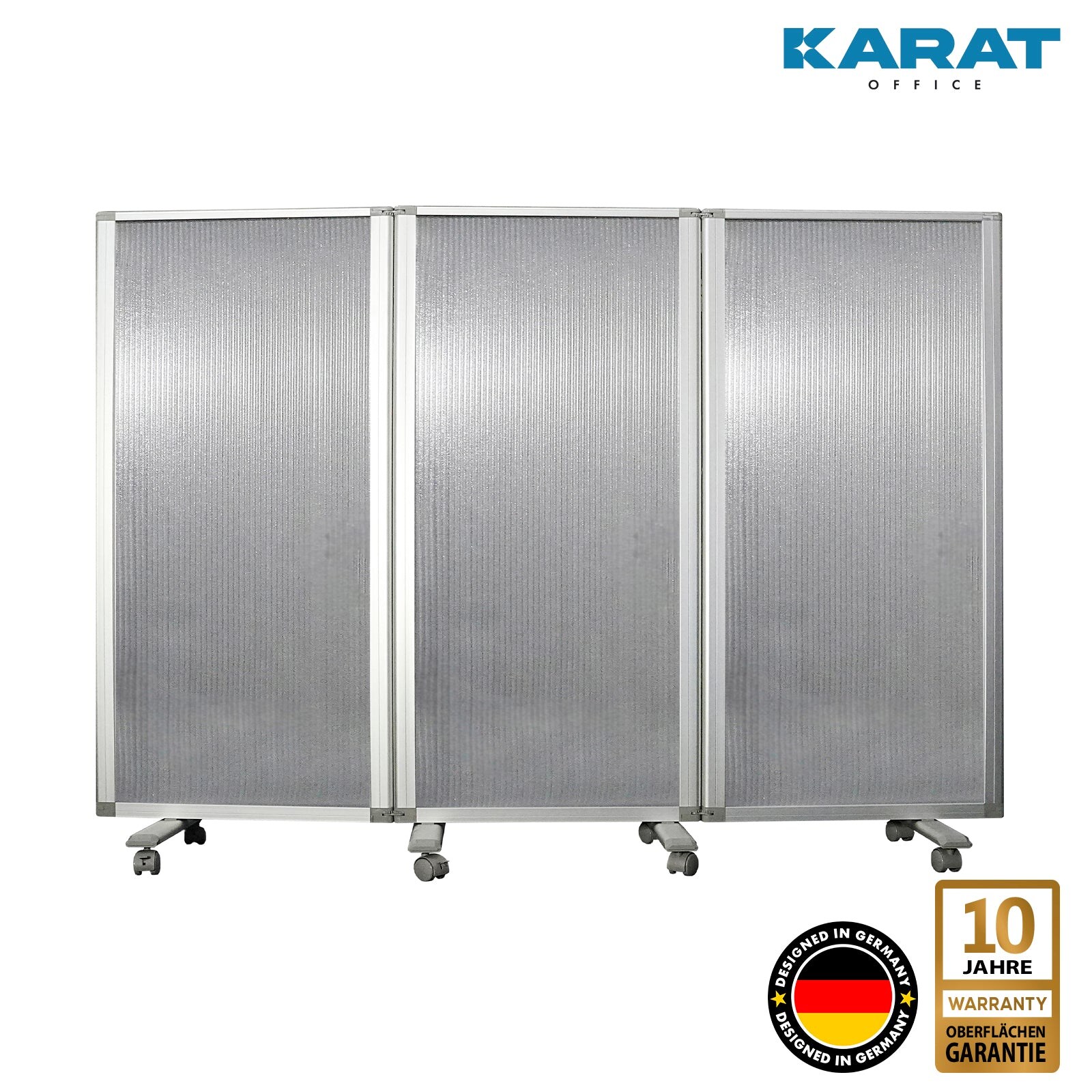 Karat office Doppelseitige Trennwand   3-teilig   Semi-Transparent | 04069009016241