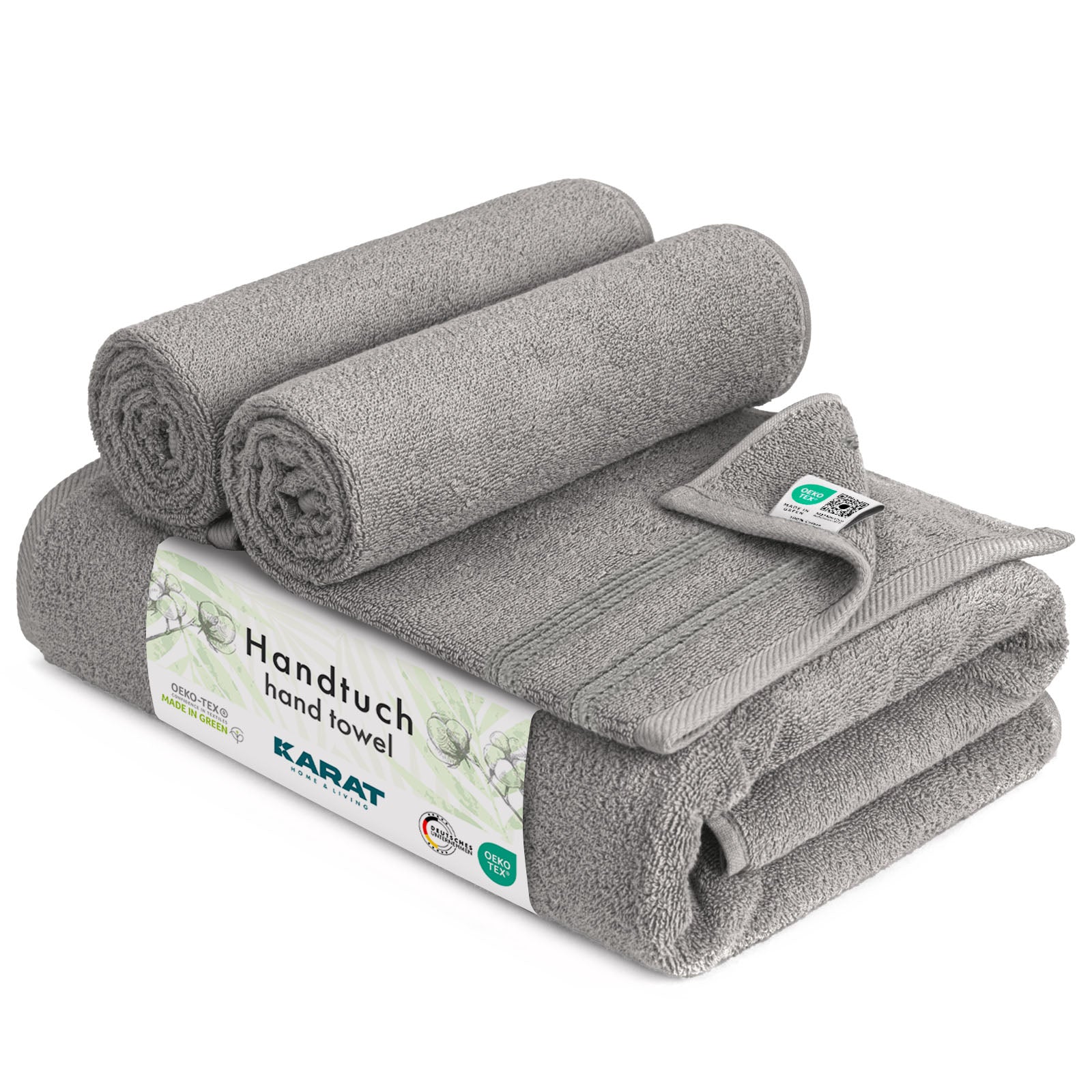 Karat Homeliving Handtuch | Bay | Sanft, saugstark und vielseitig nutzbar | Grau - Bild 1