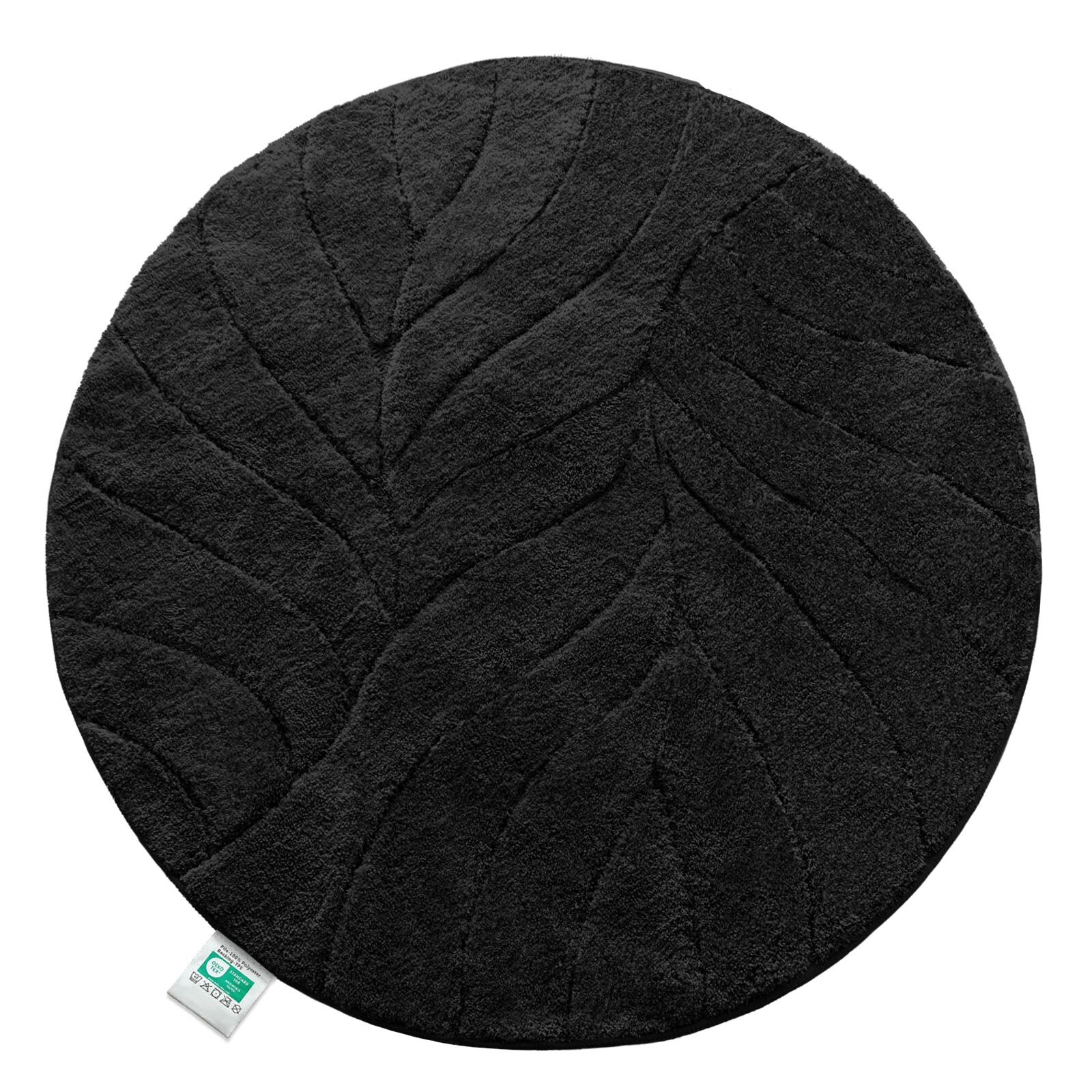 Floordirekt Badematte Maris Badteppich in Rund Schwarz
