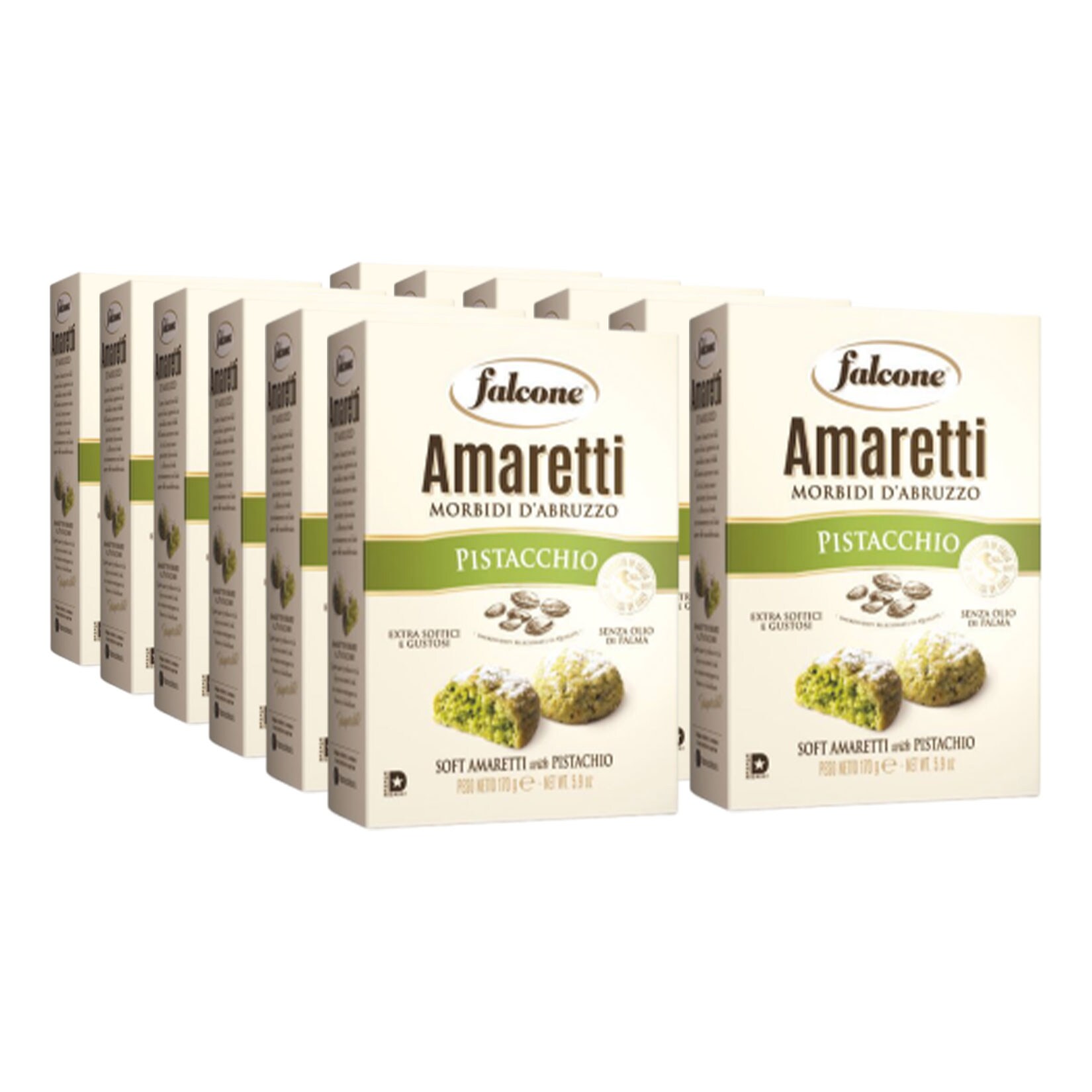 Falcone Amaretti Morbidi d&lsquo;Abruzzo Pistacchio 170 g, 12er Pack - Bild 1