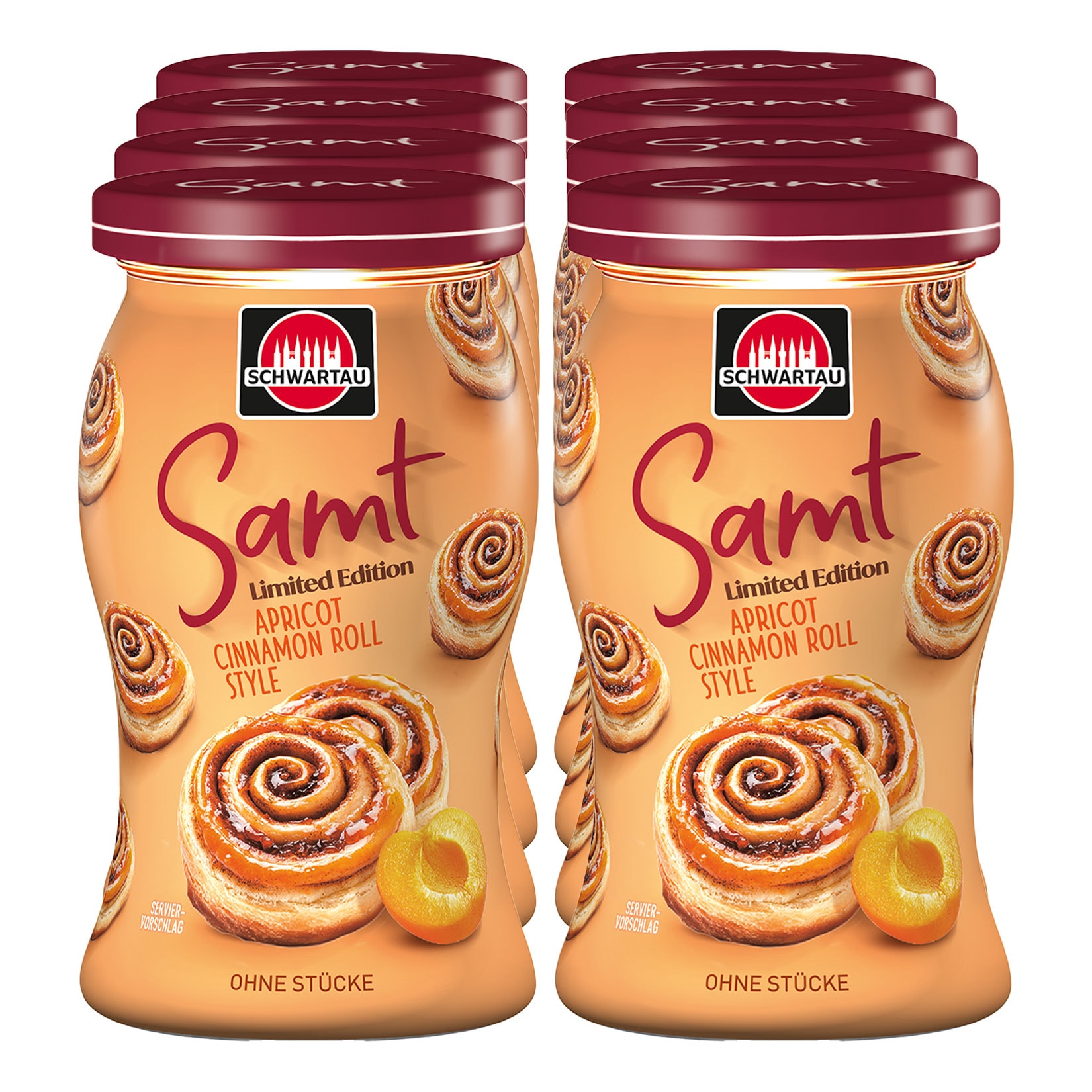 Schwartau Samt Limited Edition Apricot Cinnamon Roll Style 270g, 8er Pack - Bild 1