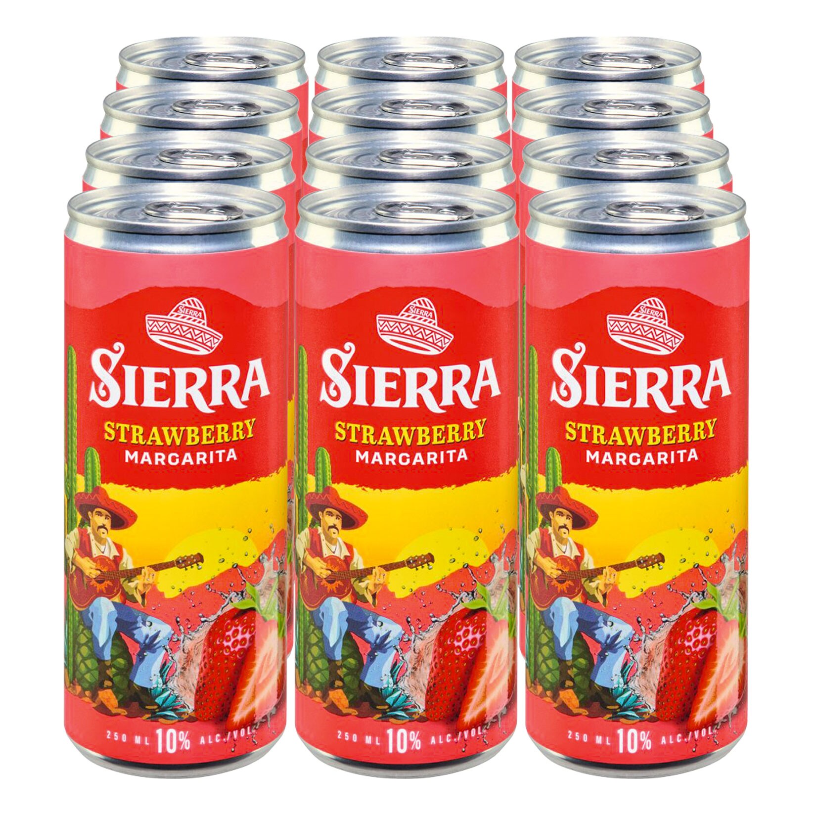 Sierra Strawberry Margarita 10 % vol 0,25 Liter, 12er Pack - Bild 1