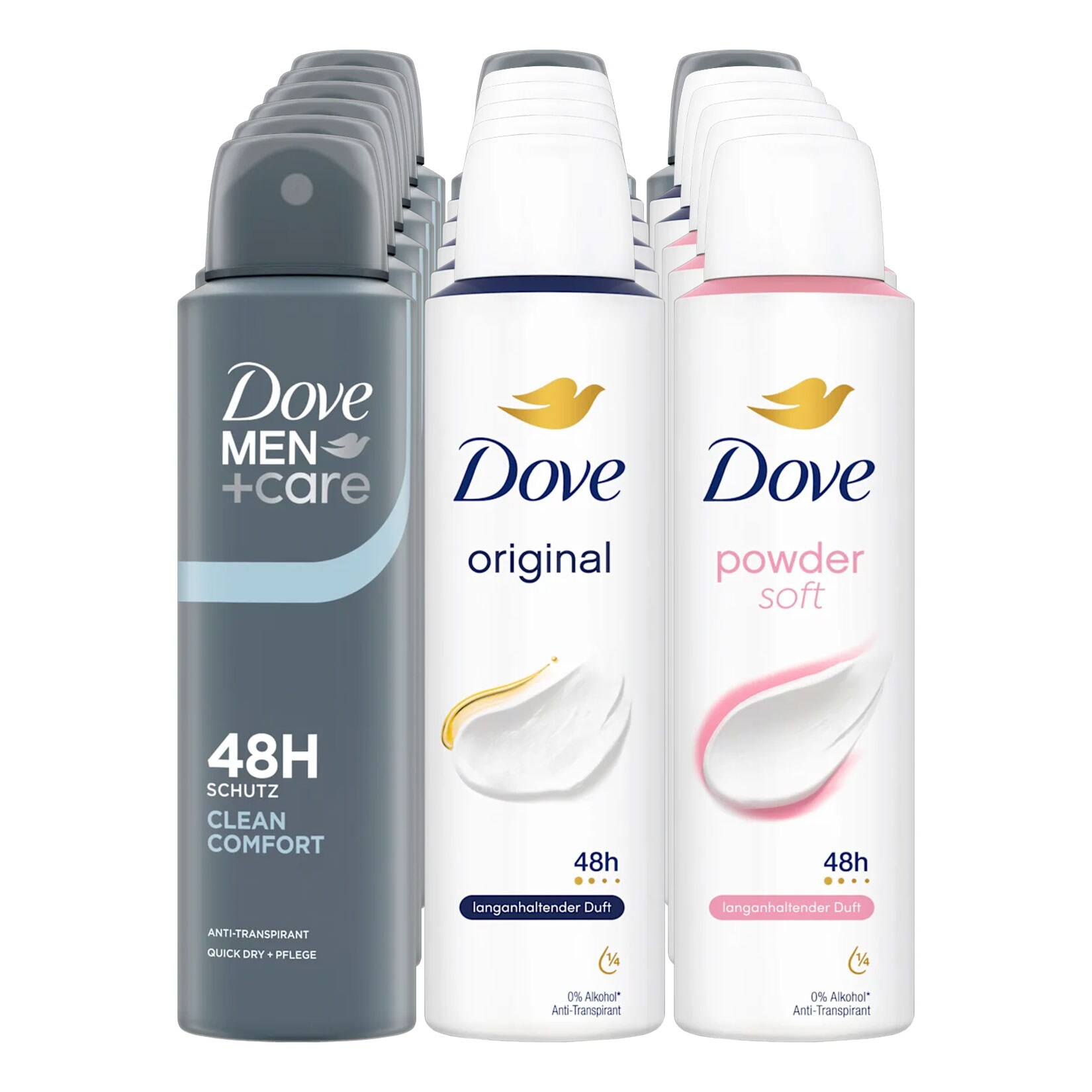 Dove Deospray versch. Sorten - 150 ml, 18er Pack - Bild 1