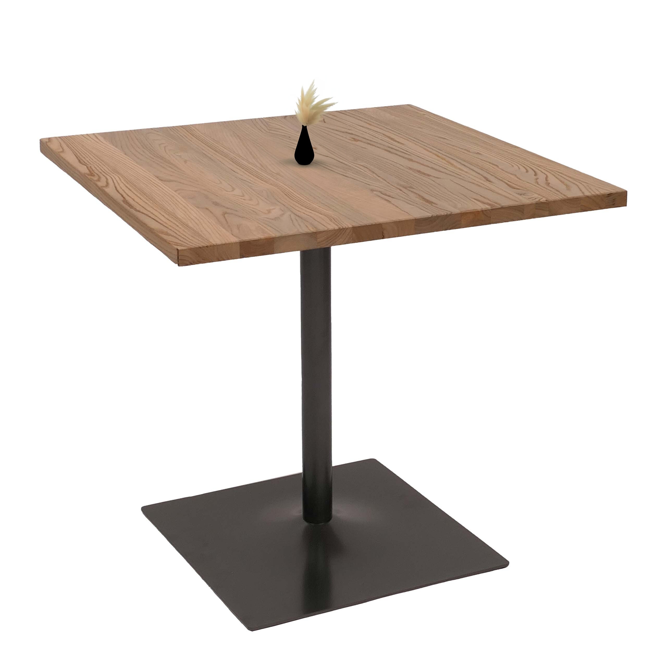 Bistrotisch MCW-H10, Bartisch Thekentisch, Industrial Gastronomie Ulme Holz MVG-zertifiziert 75x80x80cm ~ hellbraun - Bild 1