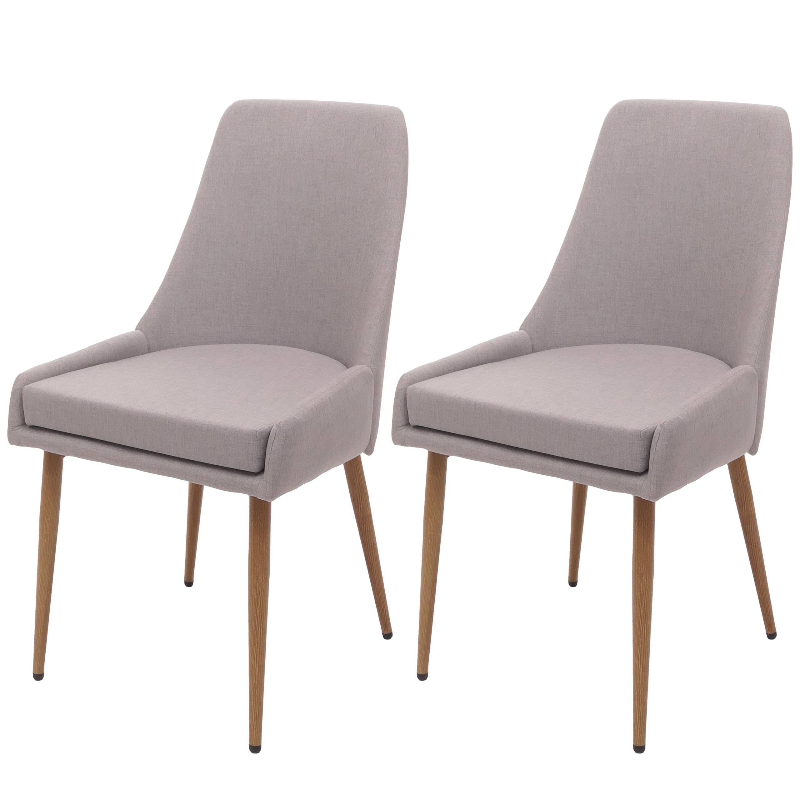 2er-Set Esszimmerstuhl MCW-O27, K&uuml;chenstuhl Polsterstuhl Stuhl, Stoff/Textil (280g/m&sup2;) Metall ~ hellgrau - Bild 1