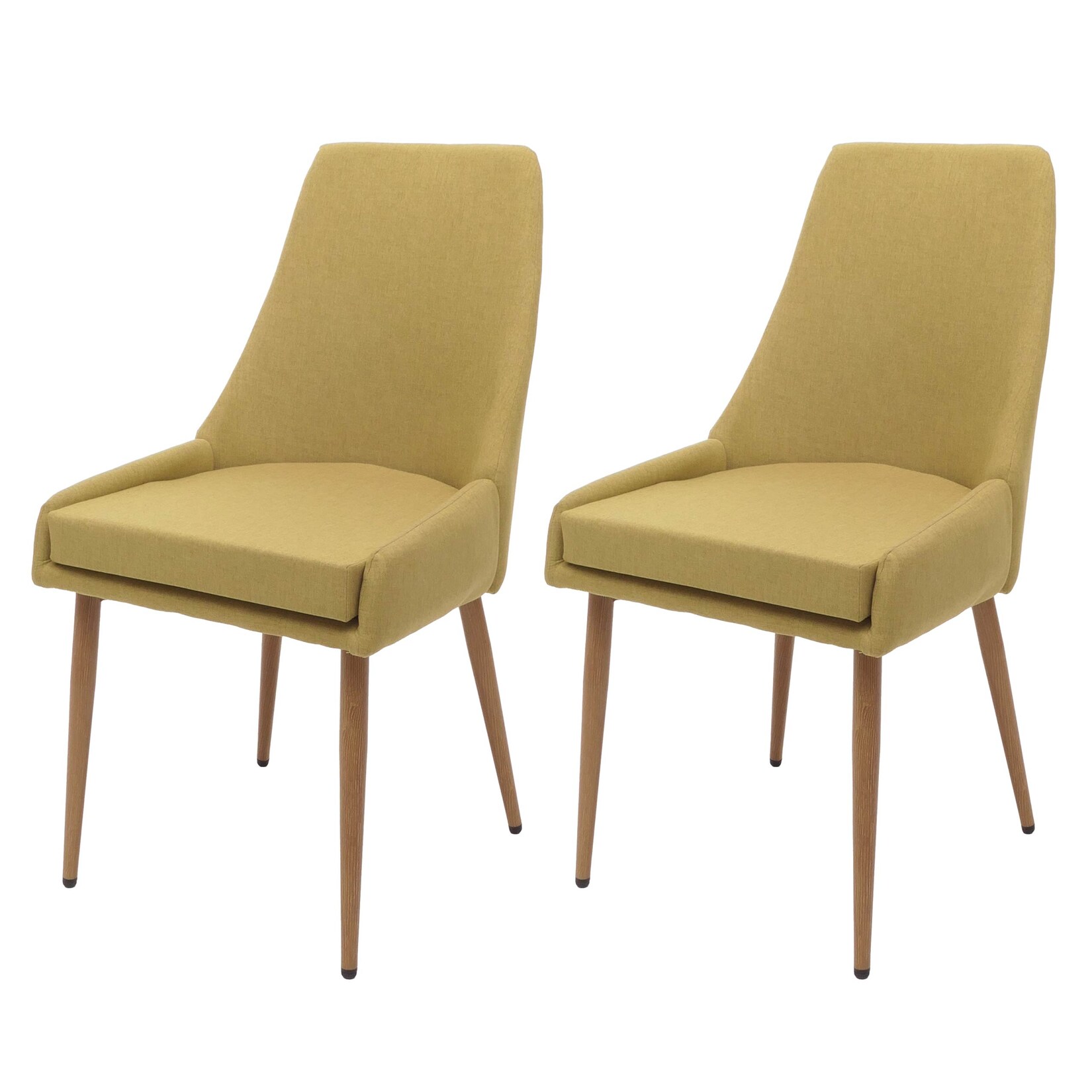 2er-Set Esszimmerstuhl MCW-O27, Küchenstuhl Polsterstuhl Stuhl, Stoff/Textil (280g/m²) Metall ~ grün