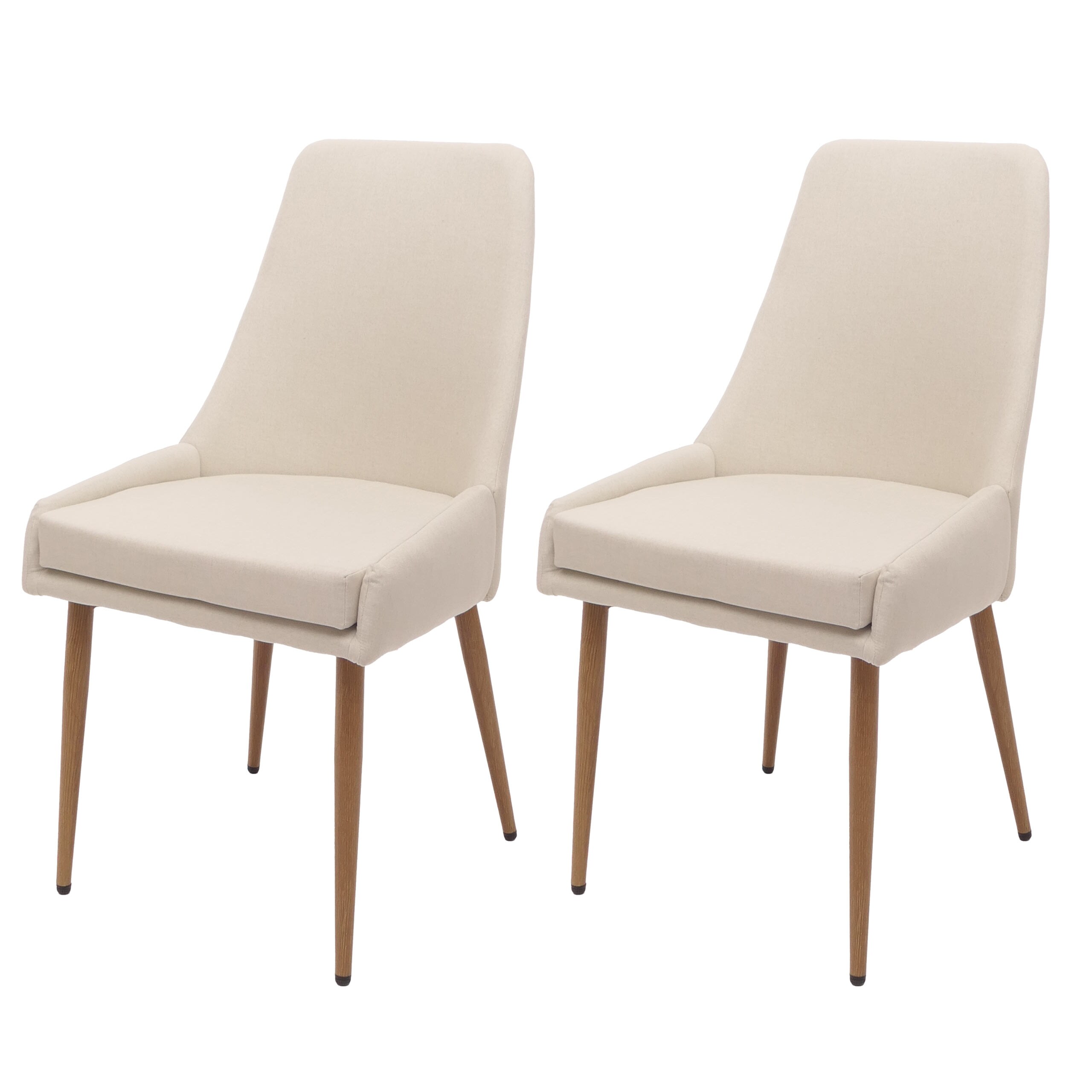 2er-Set Esszimmerstuhl MCW-O27, K&uuml;chenstuhl Polsterstuhl Stuhl, Stoff/Textil (280g/m&sup2;) Metall ~ beige - Bild 1