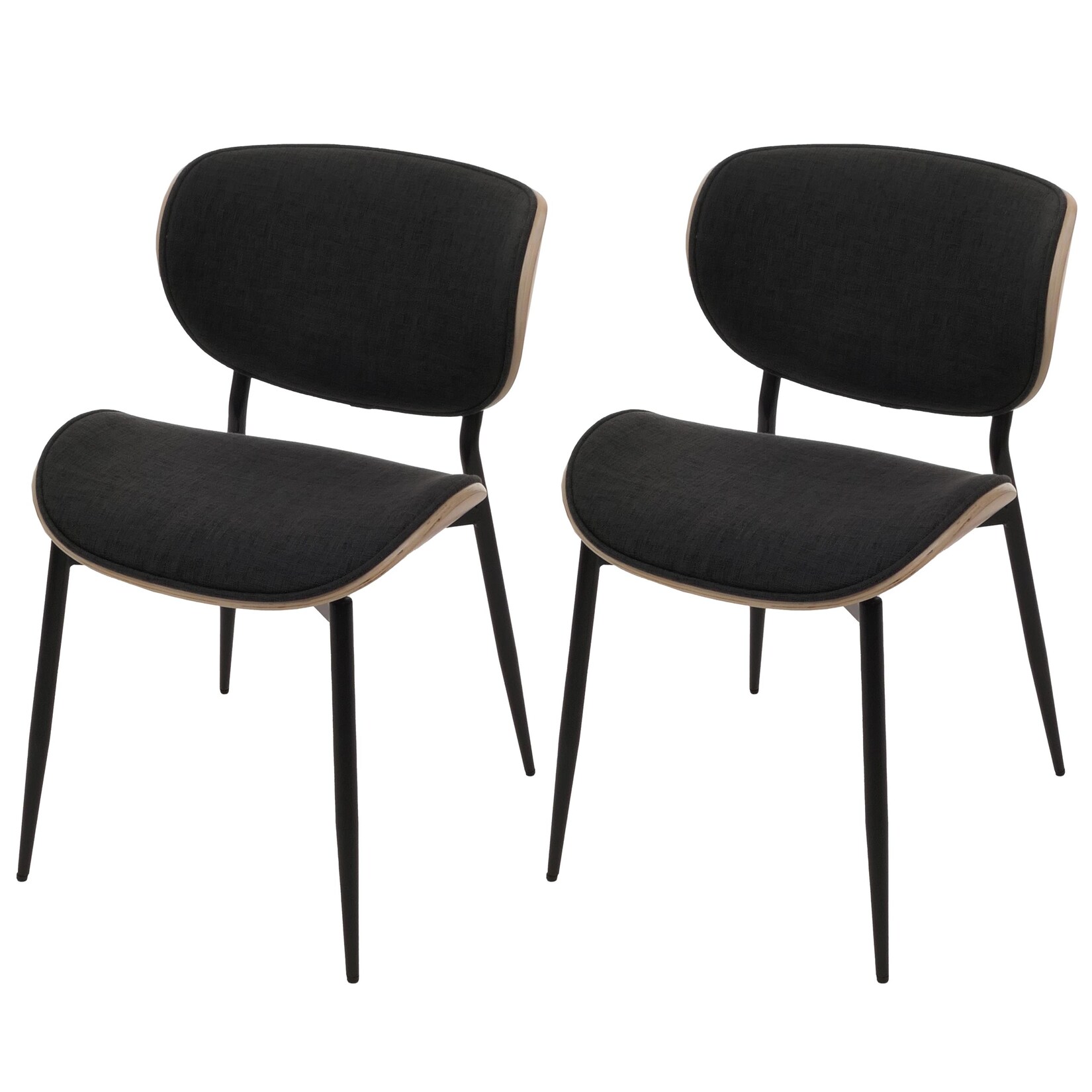 2er-Set Esszimmerstuhl MCW-O45, Bugholz Stoff (370g/m²) Öko-Tex MVG-zertifiziert ~ natur, dunkelgrau