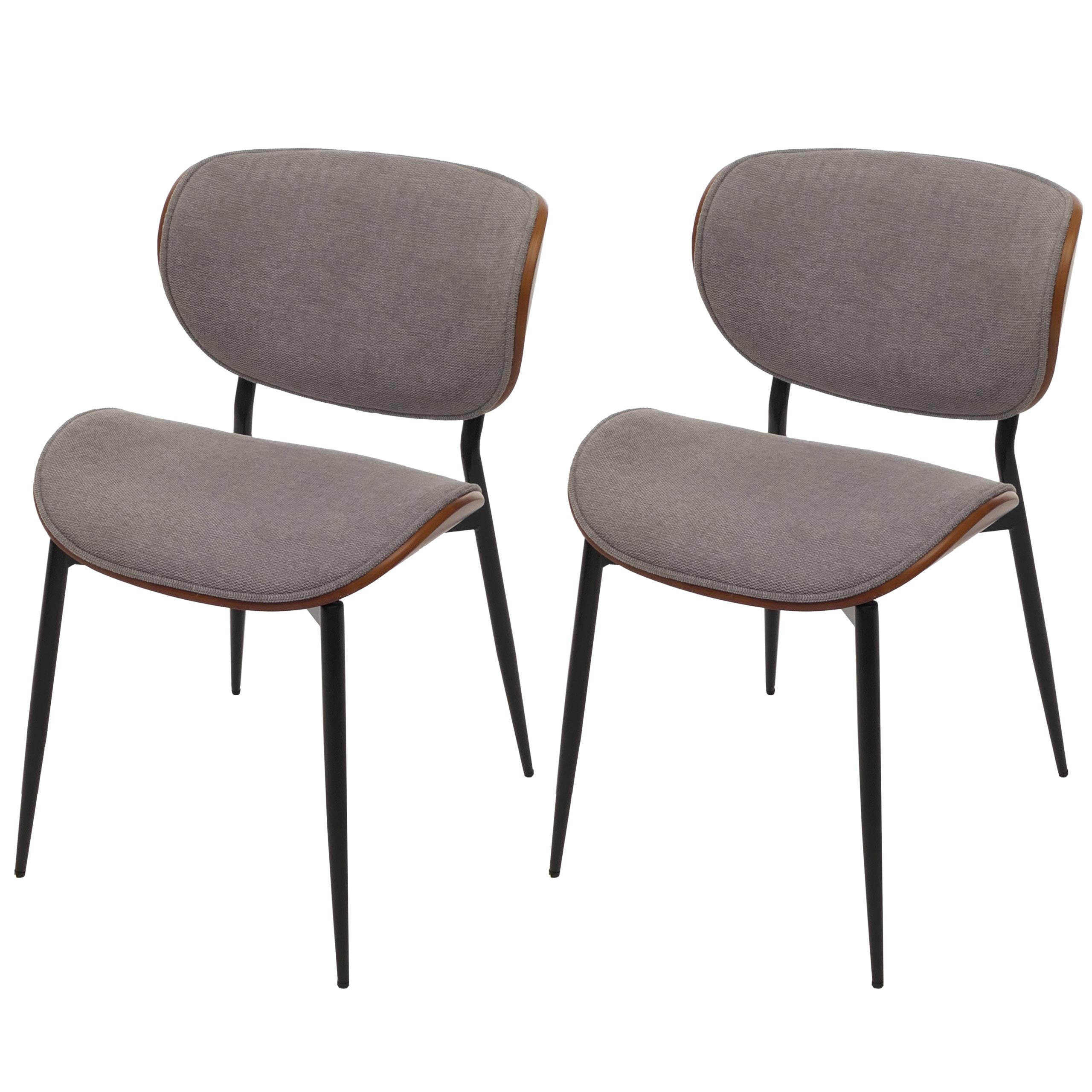 2er-Set Esszimmerstuhl MCW-O45, Bugholz Stoff (370g/m&sup2;) &Ouml;ko-Tex MVG-zertifiziert ~ Walnuss-Optik, hellgrau - Bild 1