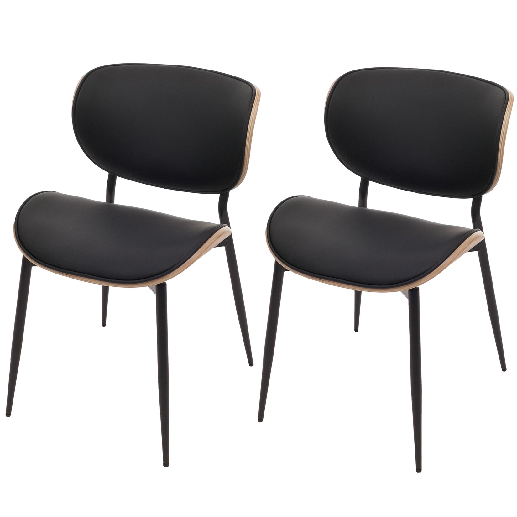 2er-Set Esszimmerstuhl MCW-O45, Stuhl, Bugholz Kunstleder 280g/m² Öko-Tex MVG ~ natur, schwarz
