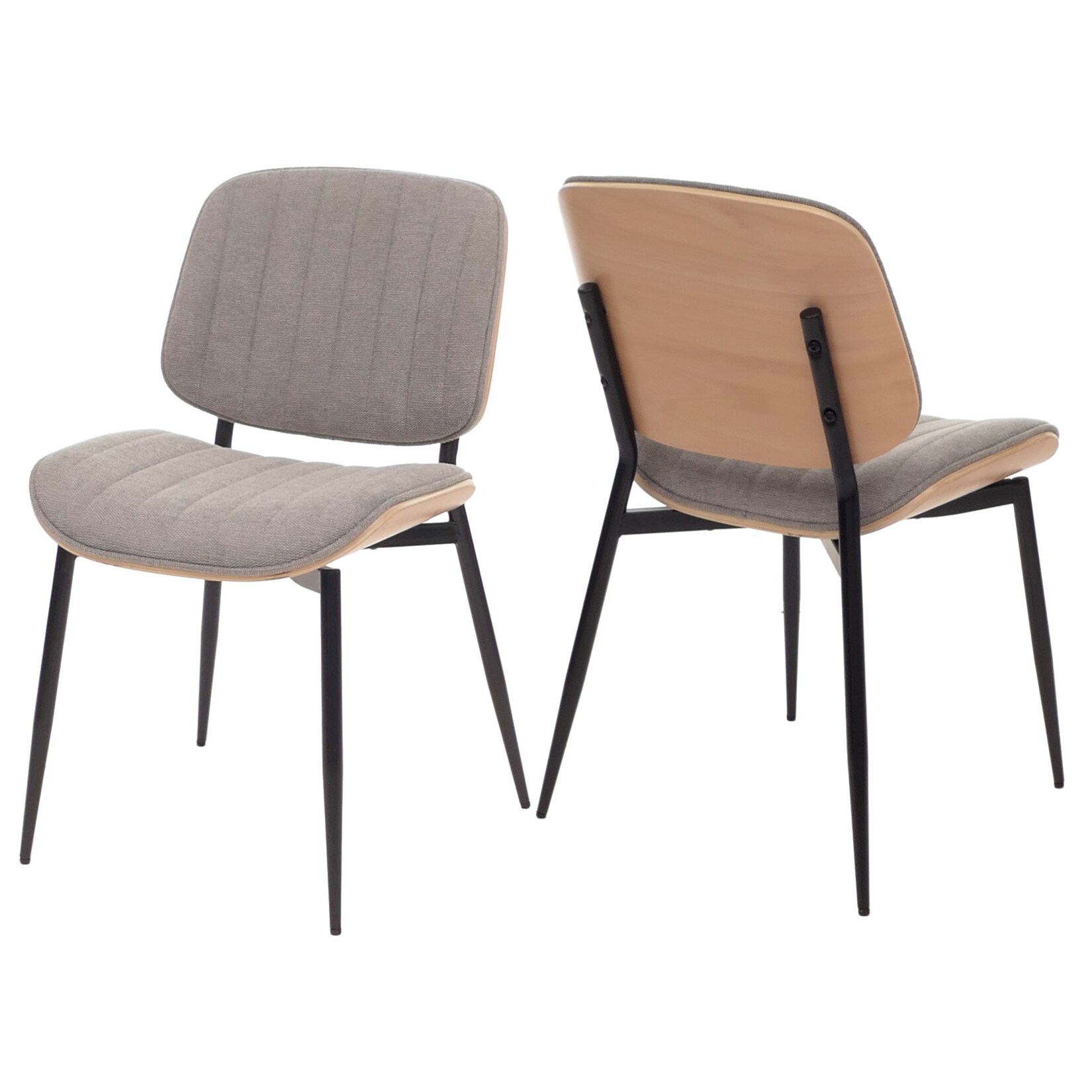 2er-Set Esszimmerstuhl MCW-O44, Küchenstuhl Stuhl, Bugholz Stoff (370g/m²) Öko-Tex MVG ~ natur, hellgrau