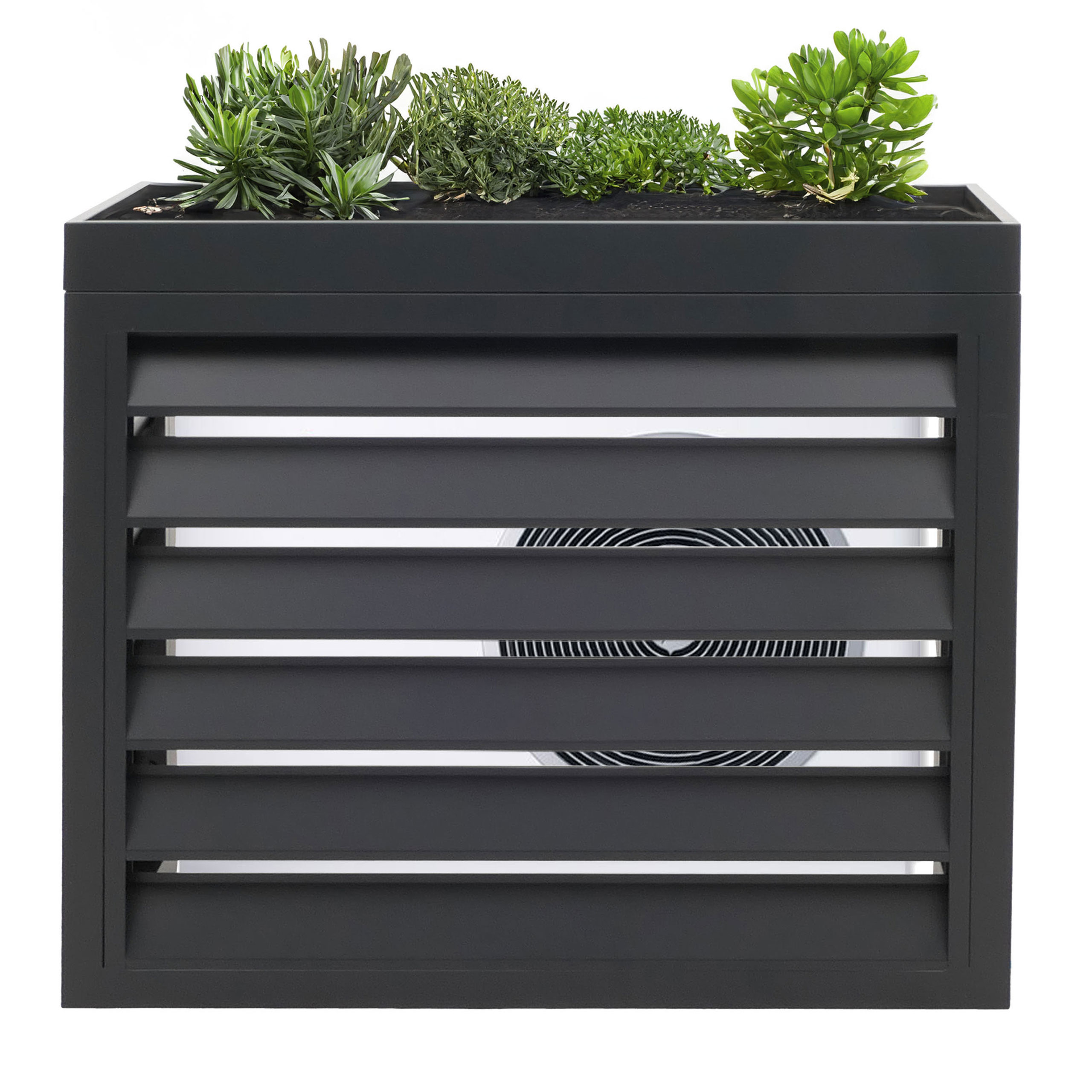 Verkleidung f&uuml;r Klimaanlage/W&auml;rmepumpe MCW-O43, Abdeckung Schutzgitter Pflanzkasten, Metall 80x90x38cm ~ anthrazit - Bild 1