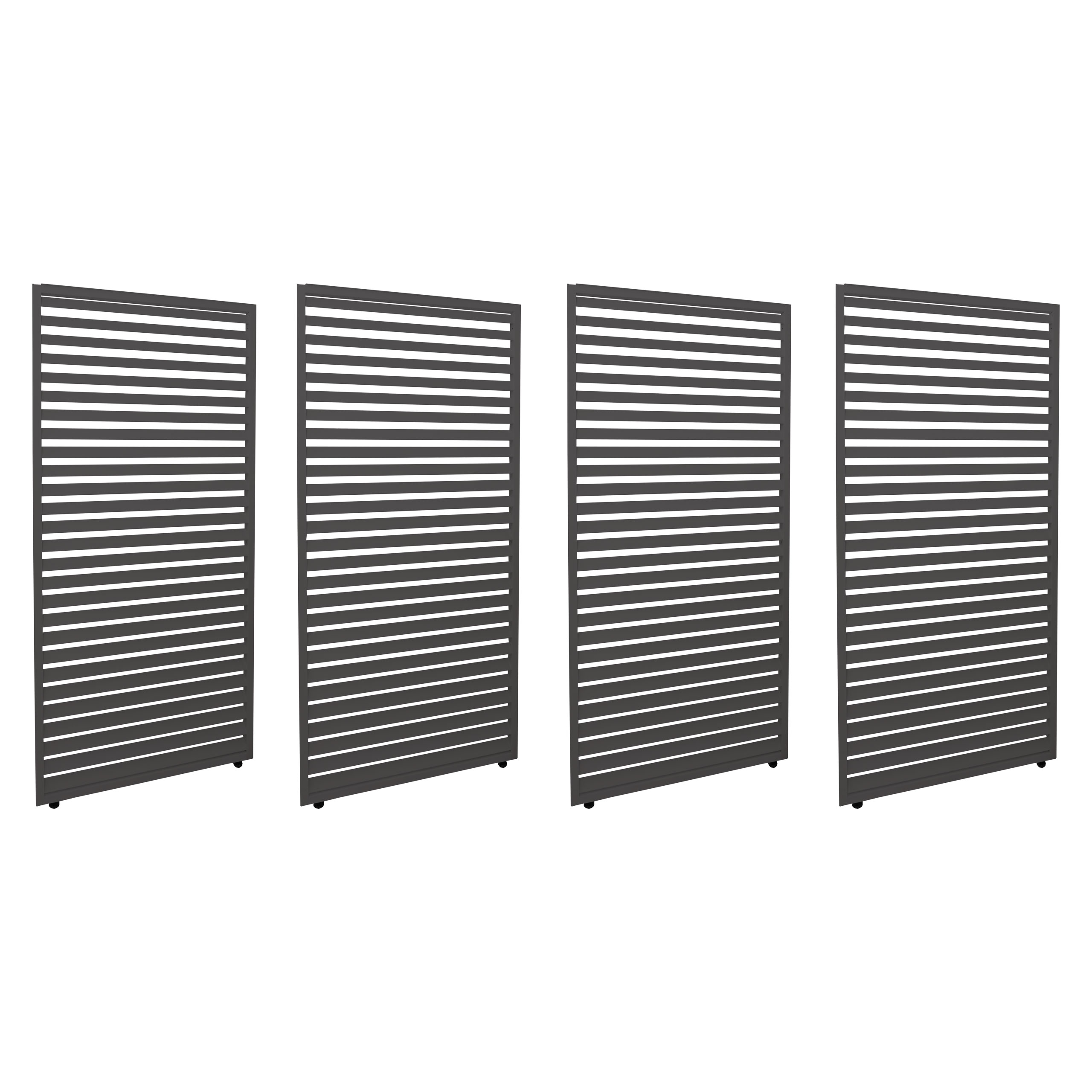 4er-Set Aluminium Paneele f&uuml;r Pergola MCW-L46, Terrassen&uuml;berdachung, Lamellenpaneel Modul, 204x369cm ~ anthrazit - Bild 1