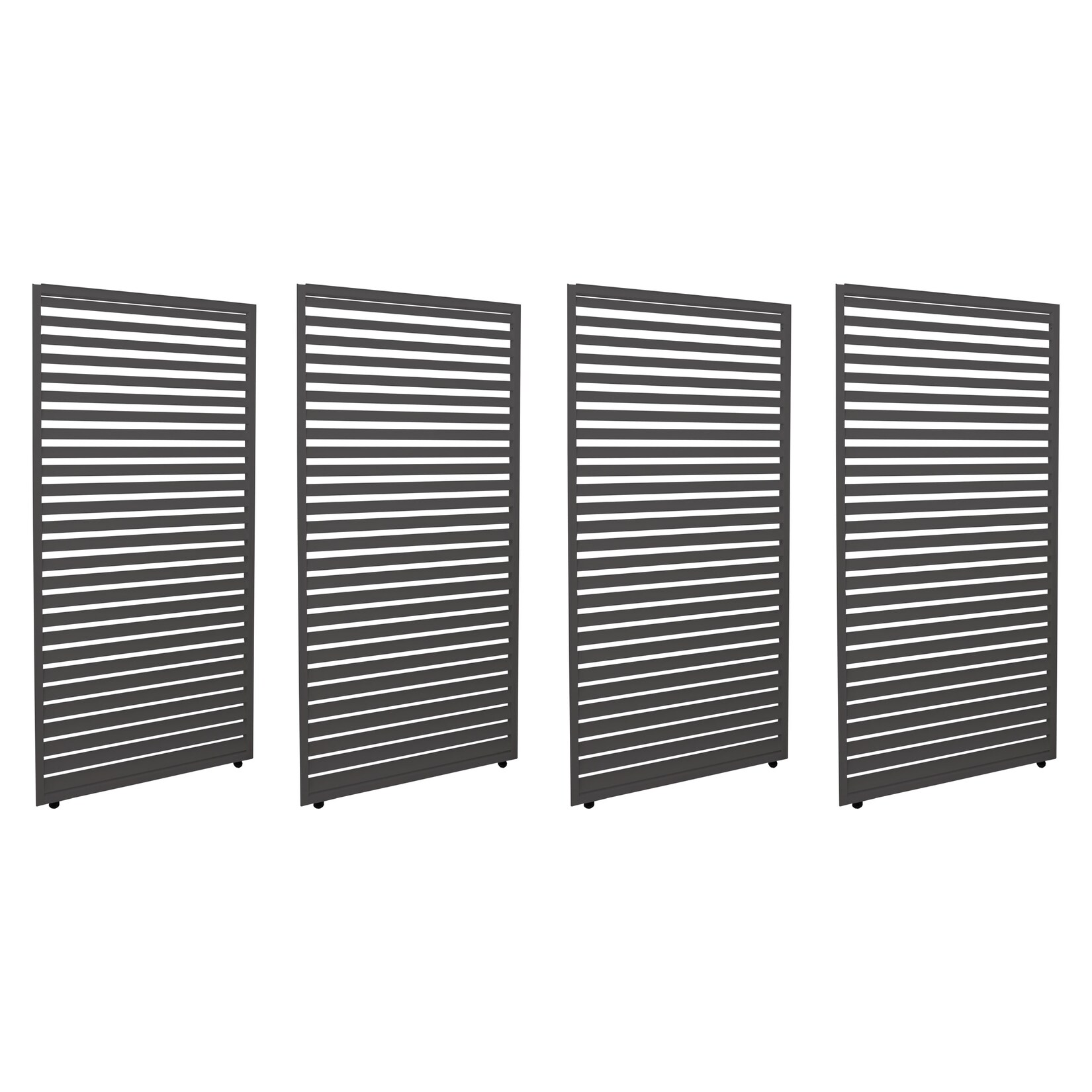 4er-Set Aluminium Paneele für Pergola MCW-L46, Terrassenüberdachung, Lamellenpaneel Modul, 204x369cm ~ anthrazit