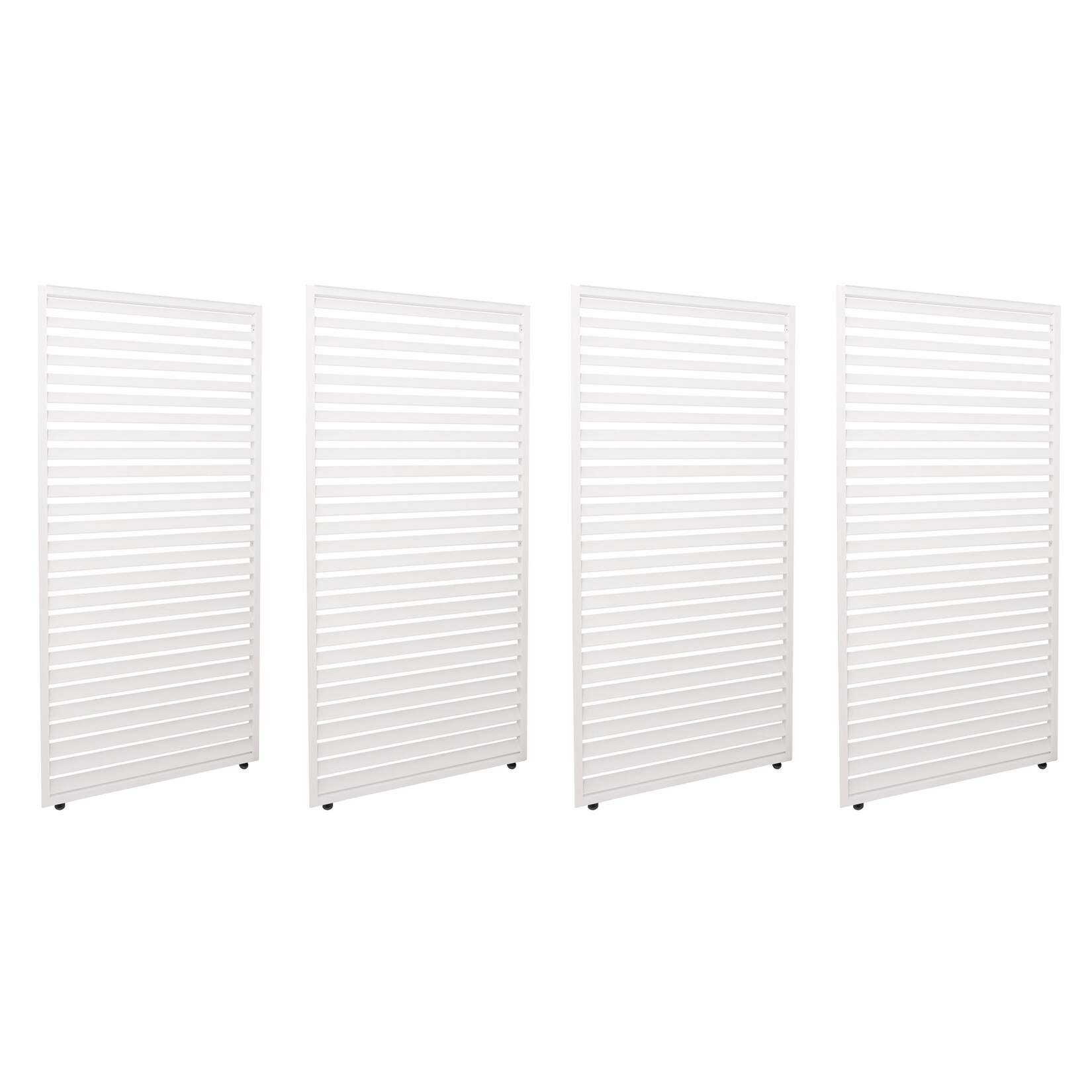 4er-Set Aluminium Paneele für Pergola MCW-L46, Terrassenüberdachung, Lamellenpaneel Modul, 204x369cm ~ weiß
