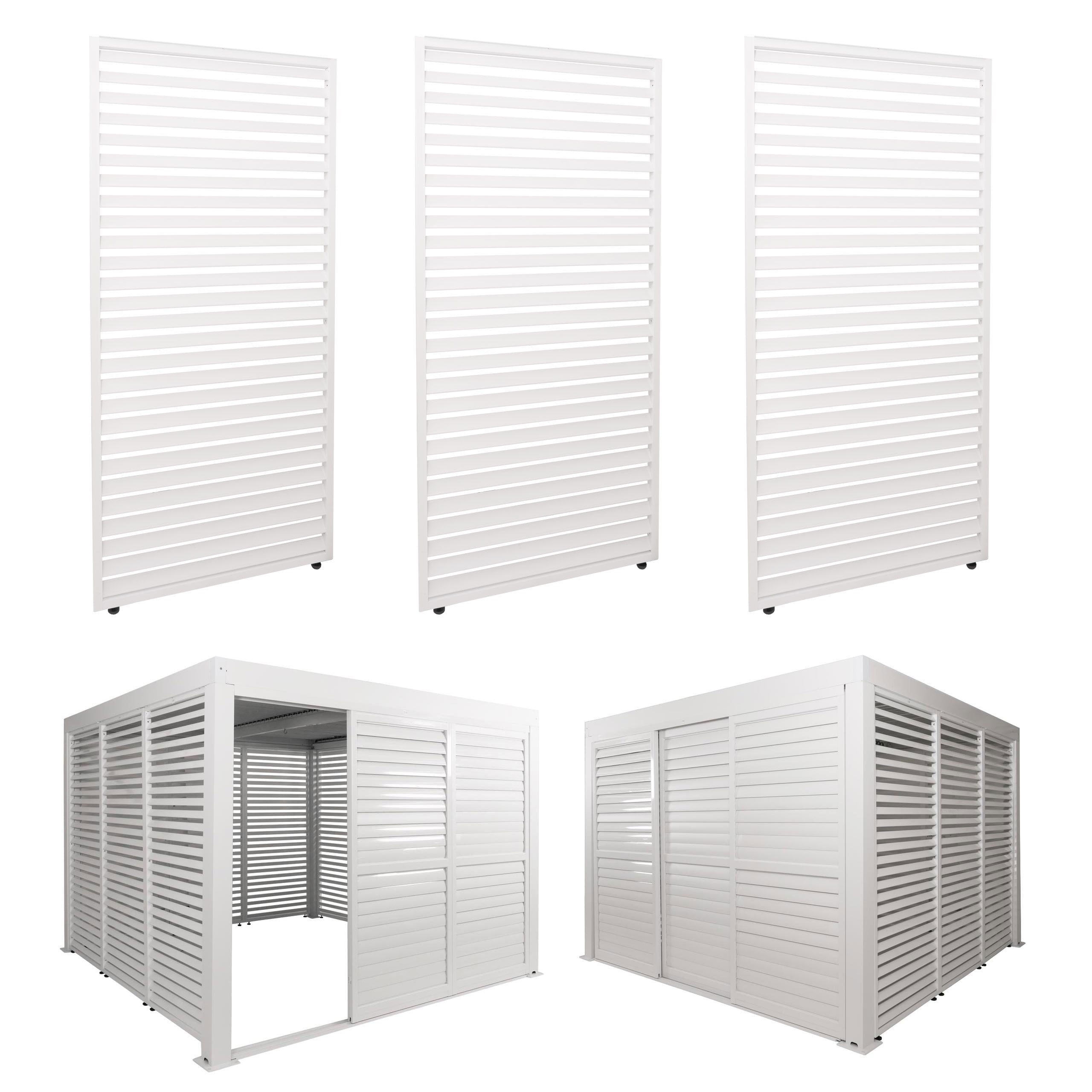 3er-Set Aluminium Paneele f&uuml;r Pergola MCW-L46, Terrassen&uuml;berdachung, Lamellenpaneel Modul, 204x271cm ~ wei&szlig; - Bild 1