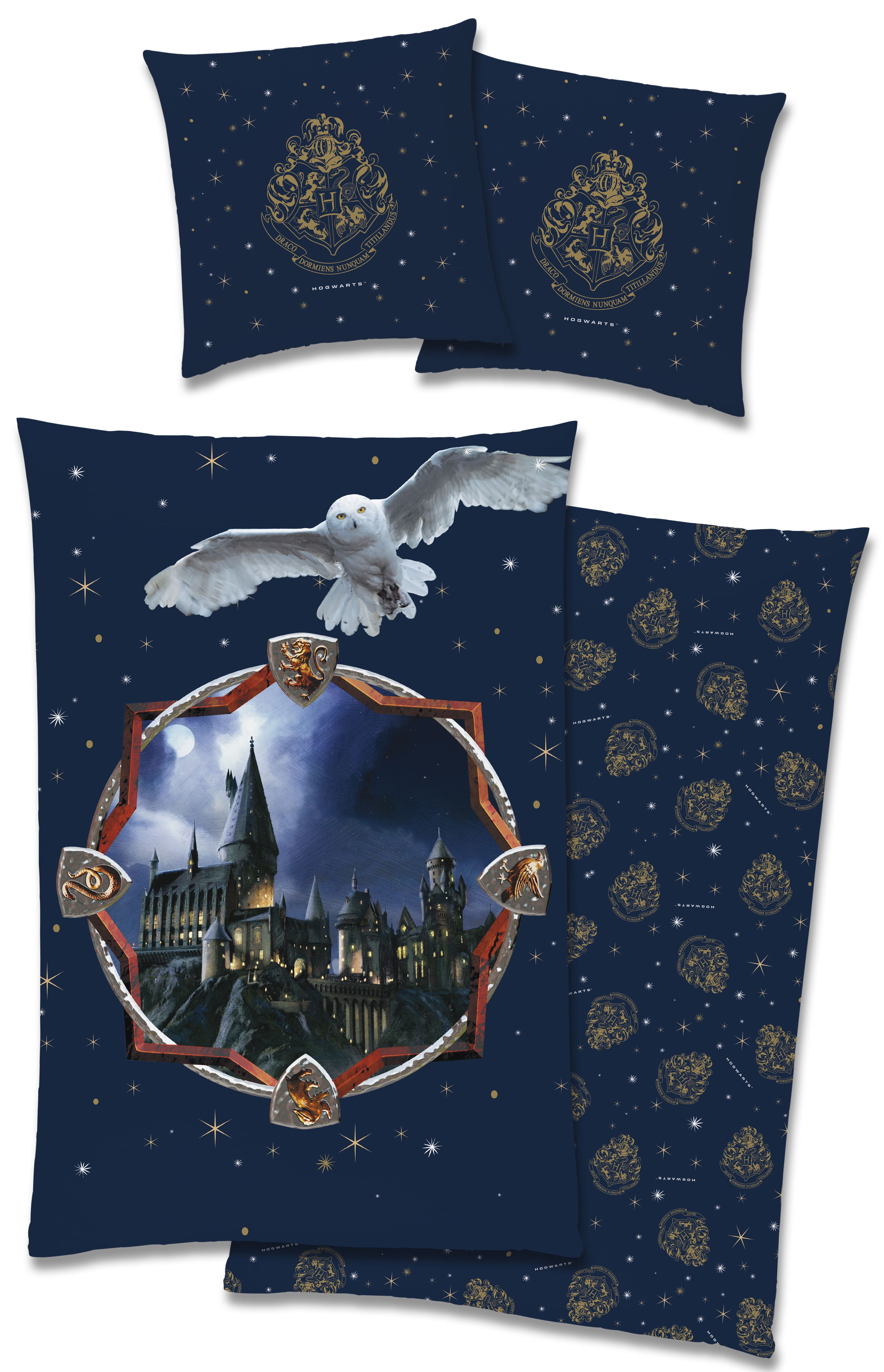 Harry Potter Bettw&auml;sche 2tlg - Hogwarts Eule - Bild 1