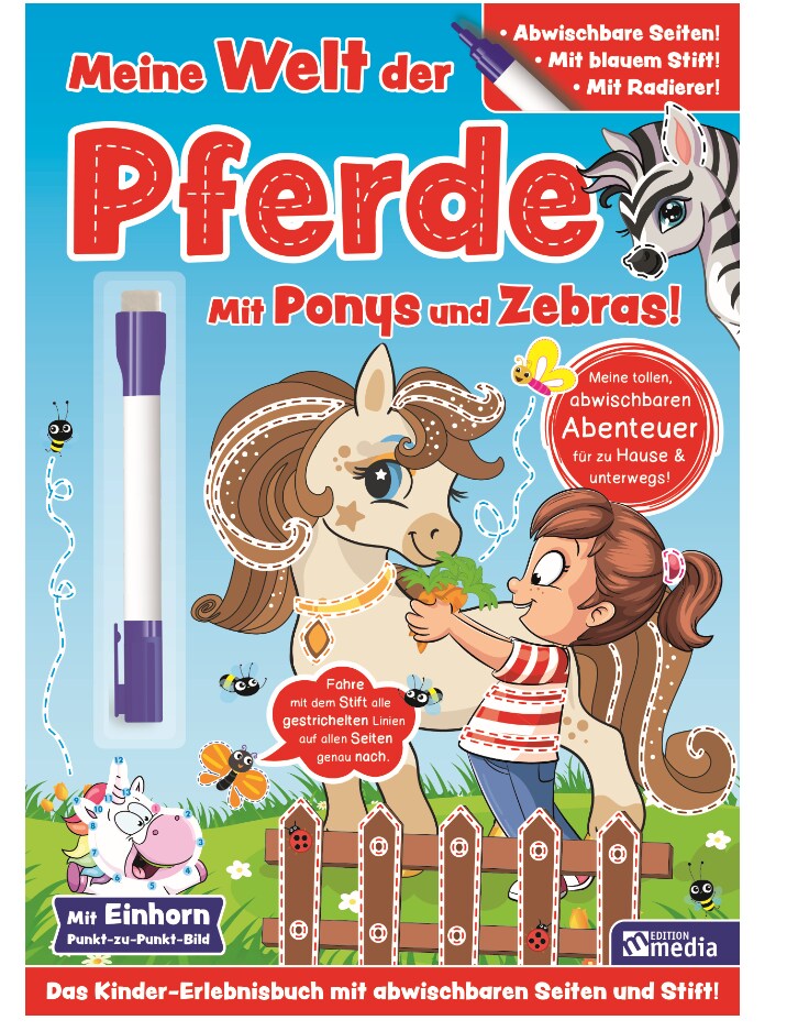 Abwischbare B&uuml;cher - versch. Ausf&uuml;hrungen - Pferde, Ponys & Einh&ouml;rner - Bild 1