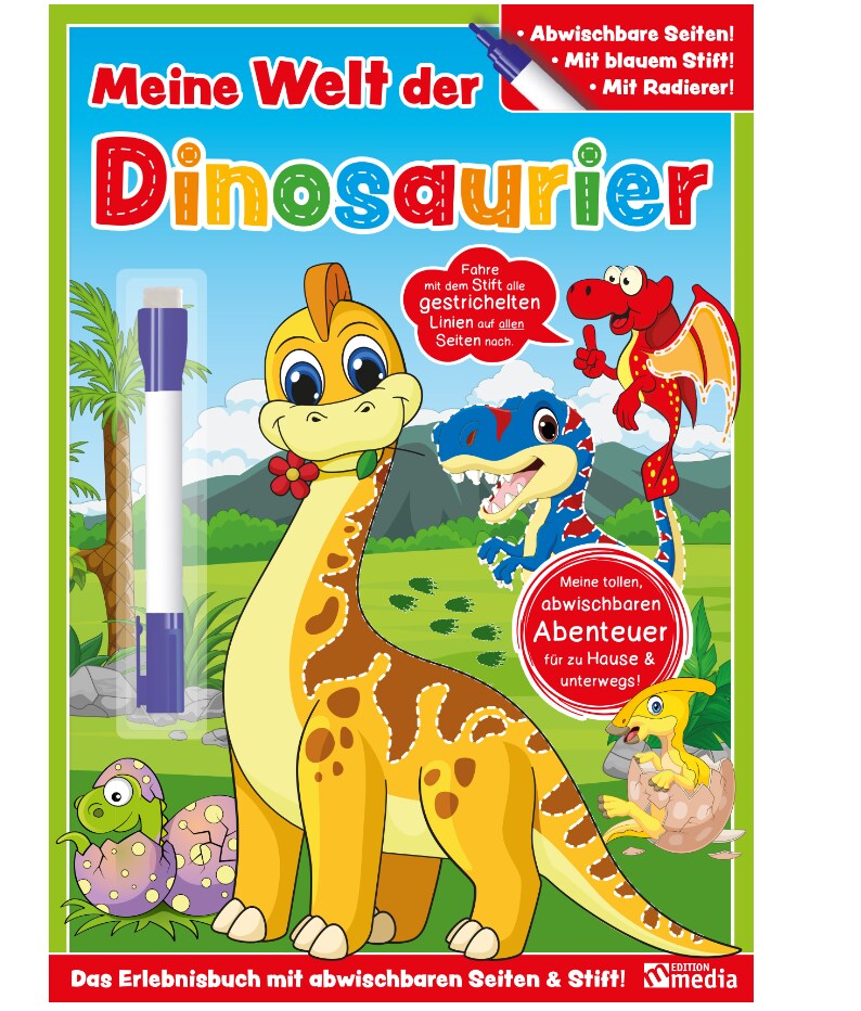 Abwischbare B&uuml;cher - versch. Ausf&uuml;hrungen - Dinosaurier - Bild 1