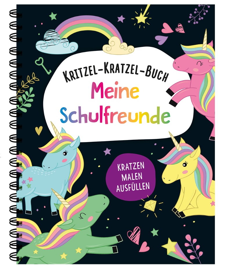 Kratz-Freundebuch - versch. Ausf&uuml;hrungen- Grundschule Einhorn - Bild 1