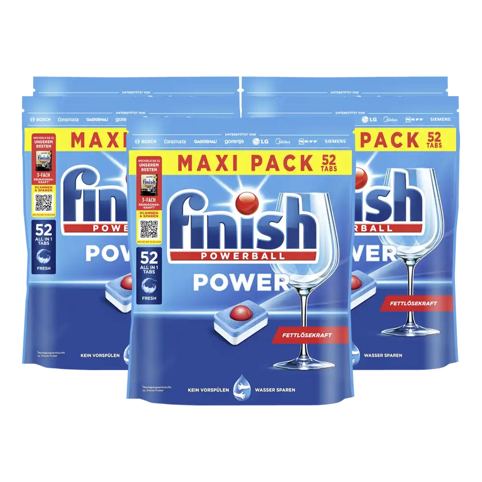 Finish Power Maxipack 52 Caps, 5er Pack - Bild 1