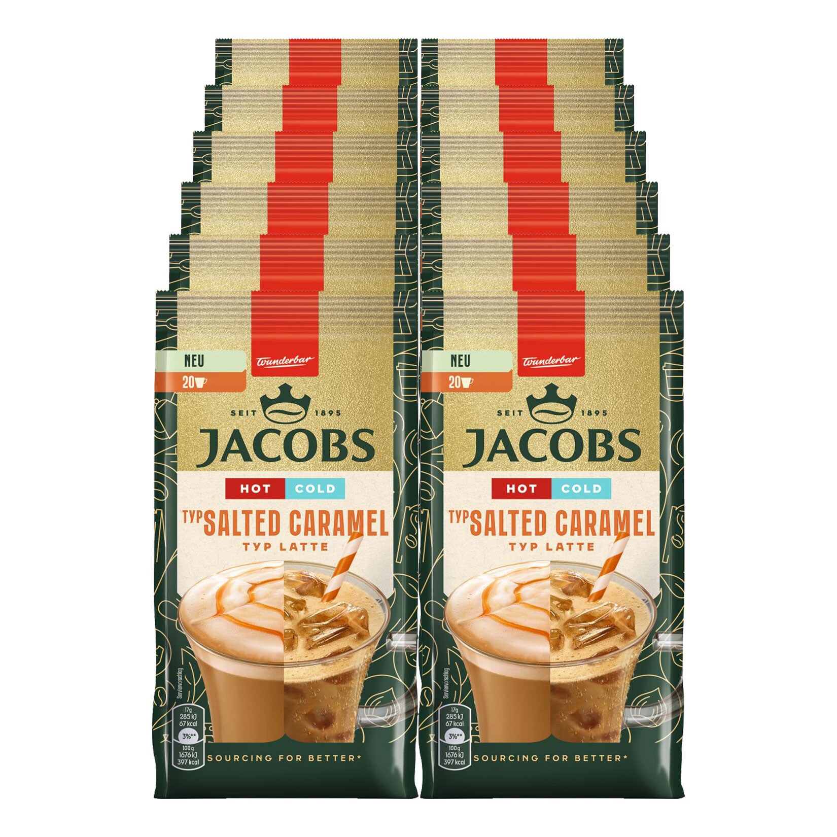 Jacobs Capuccino Salted Caramel 340g, 12er Pack - Bild 1