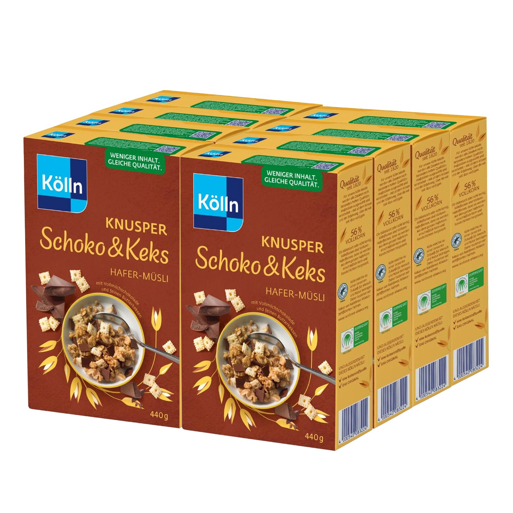 K&ouml;lln Knusper Schoko & Keks M&uuml;sli 440 g, 8er Pack - Bild 1
