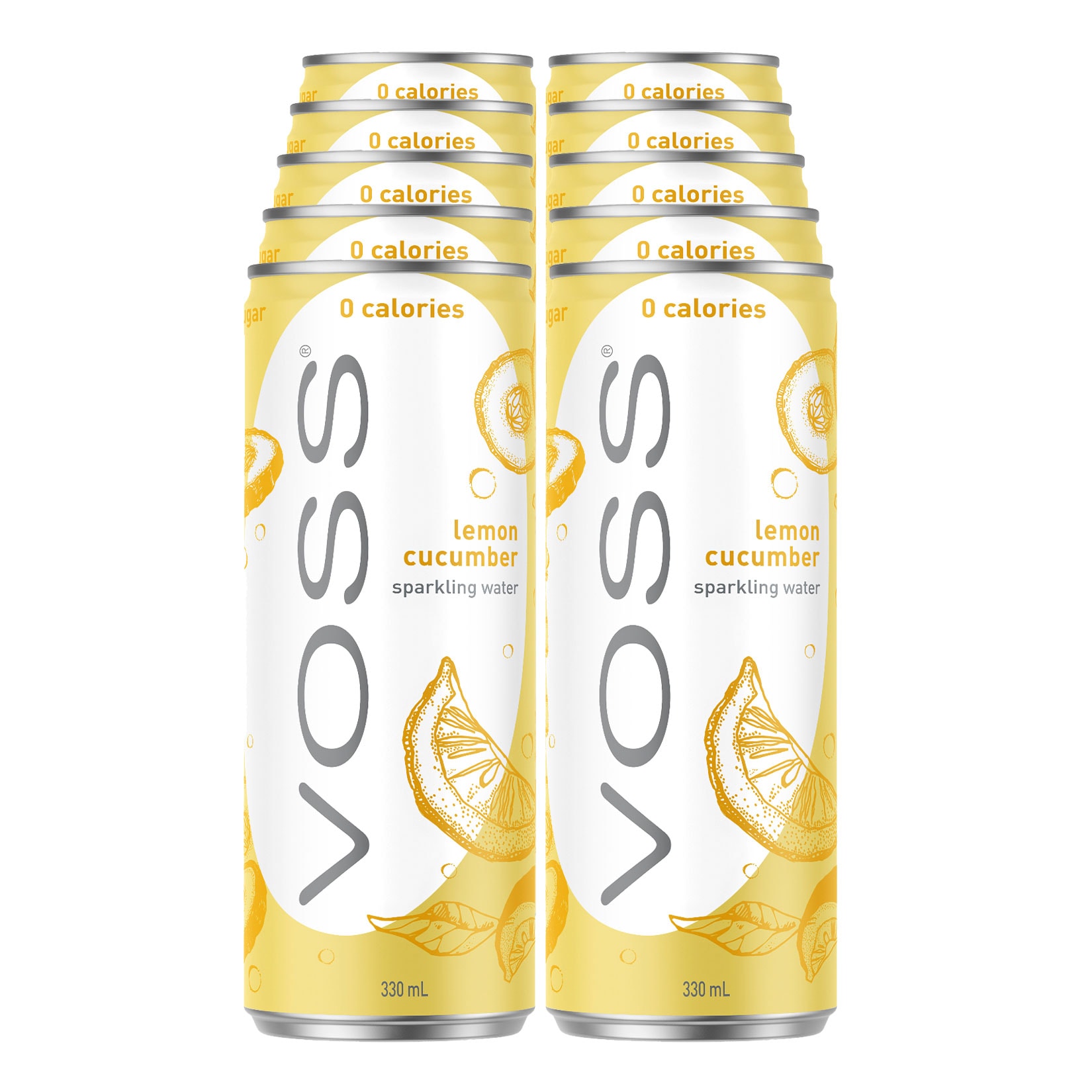 Voss Sparkling Water Lemon & Cucumber 0,33 Liter Dose, 10er Pack - Bild 1
