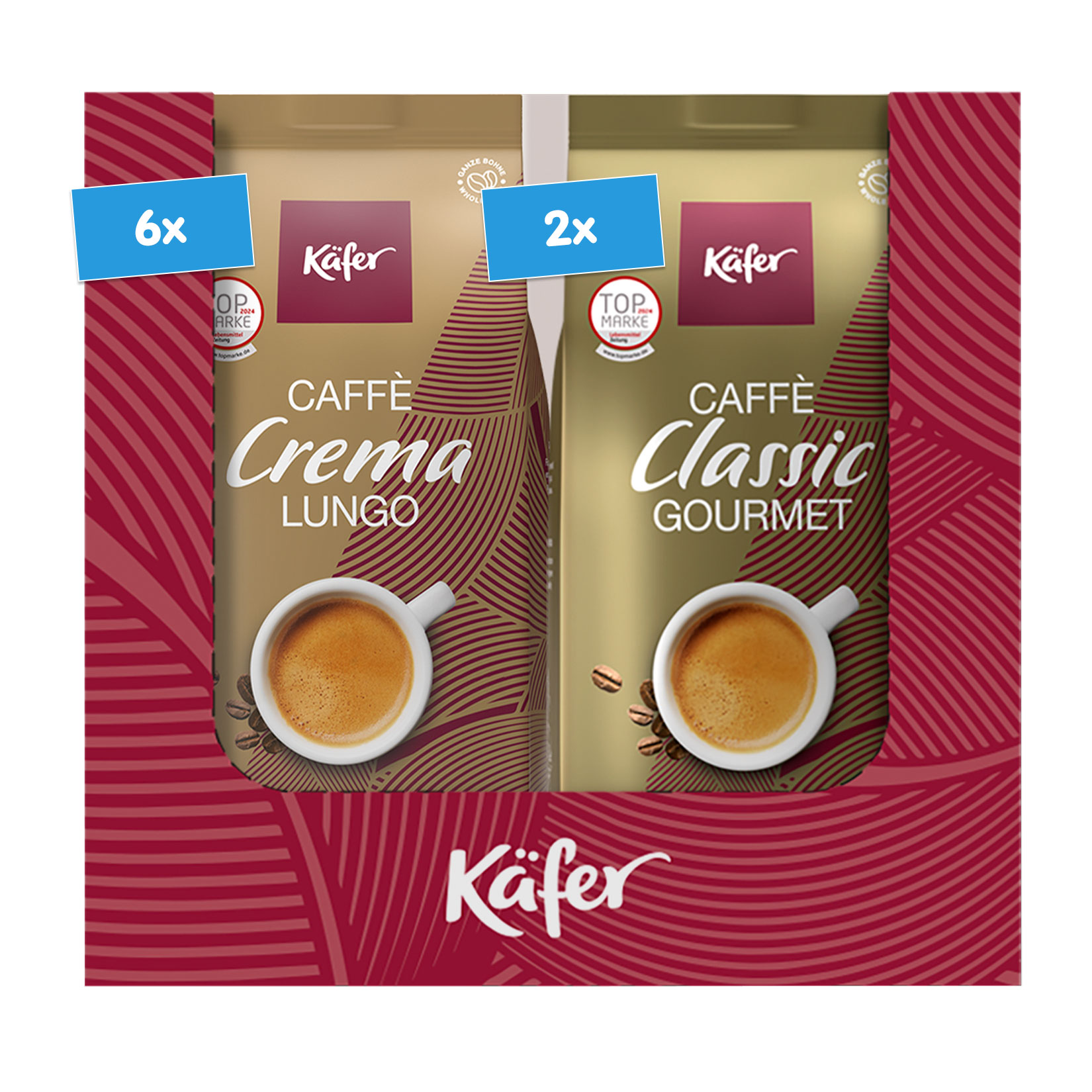 Minges K&auml;fer ganze Bohne, verschiedene Sorten 1kg, 8er Pack - Bild 1