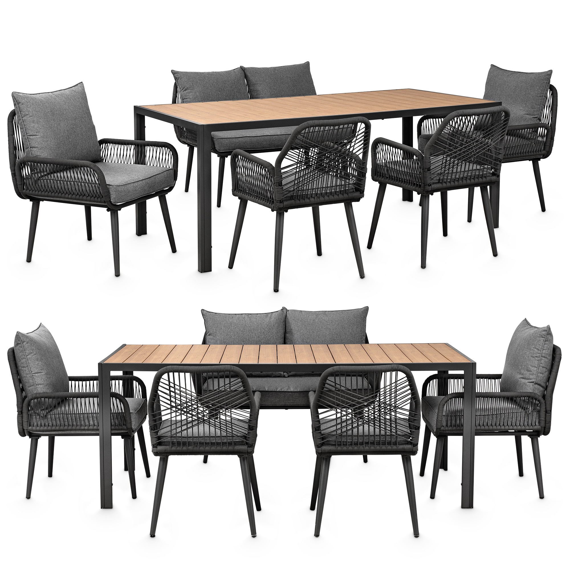 Swing&Harmonie Gartenm&ouml;bel Lounge-Set &bdquo;SiennaXL&ldquo; f&uuml;r 6 Personen - anthrazit/grau - Bild 1