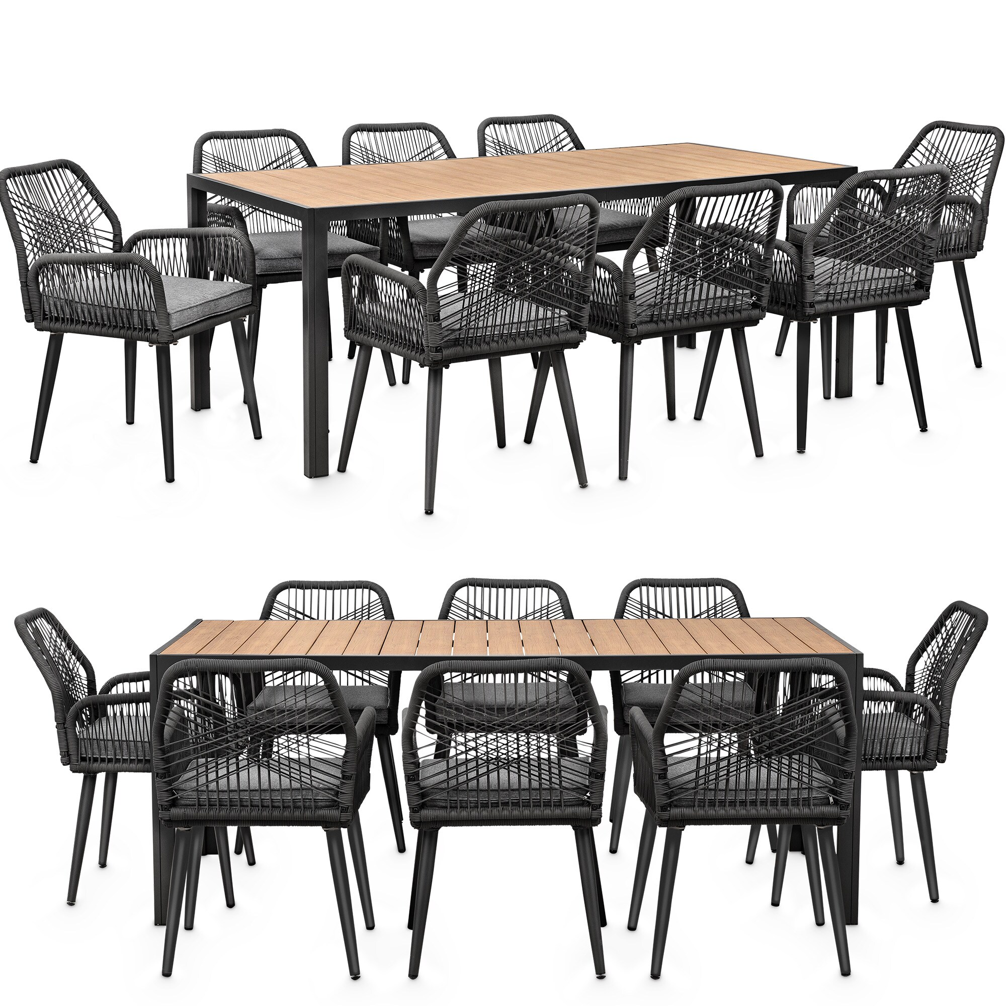 Swing&Harmonie Gartenm&ouml;bel Set &bdquo;Calvani&ldquo; f&uuml;r 8 Personen - anthrazit/grau - Bild 1