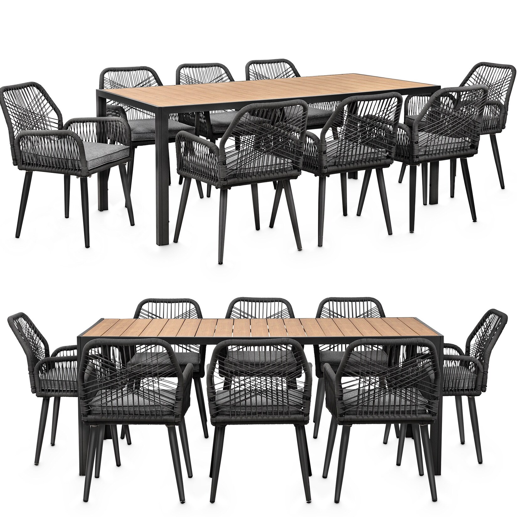 Swing&Harmonie Gartenmöbel Set „Calvani“ für 8 Personen – anthrazit/grau | 04054748045164