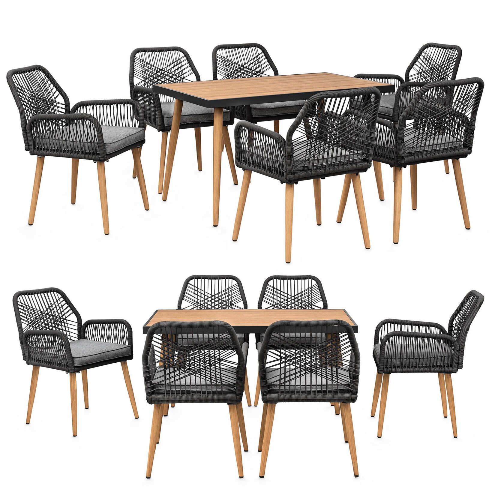 Swing&Harmonie Gartenmöbel Set „Calvani“ für 8 Personen – anthrazit/holz | 04054748045232