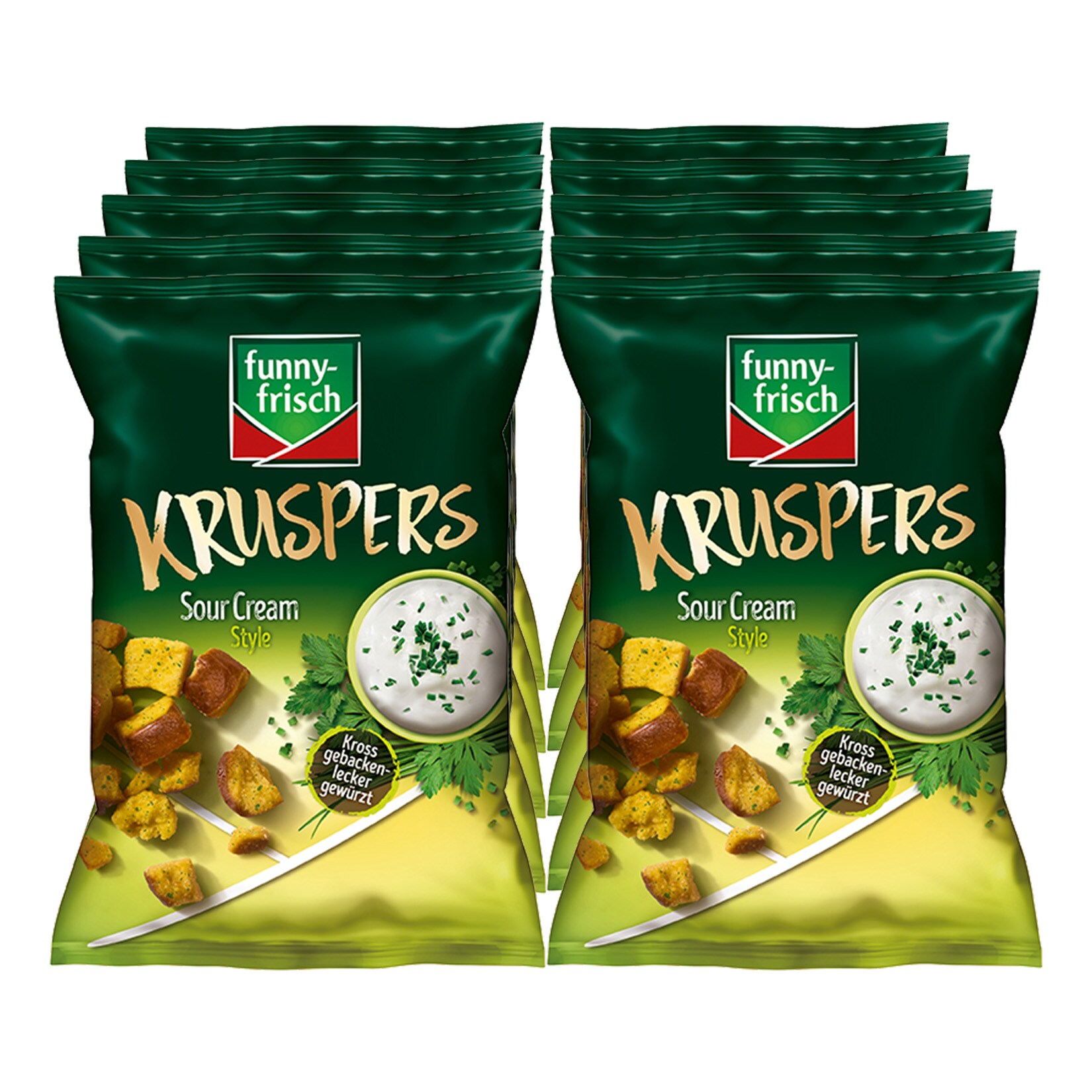 FunnyFrisch Kruspers Sour Cream 120g, 10er Pack - Bild 1