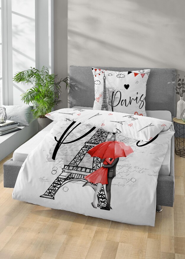 Bettw&auml;sche Polycotton 135/200 cm - versch. Ausf&uuml;hrungen - Paris - Bild 1