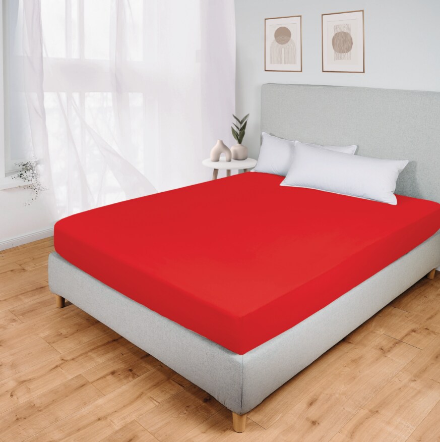 DEKOR GOTSJersey-Spannbettlaken 100/200 cm - versch. Ausf&uuml;hrungen - rot - Bild 1