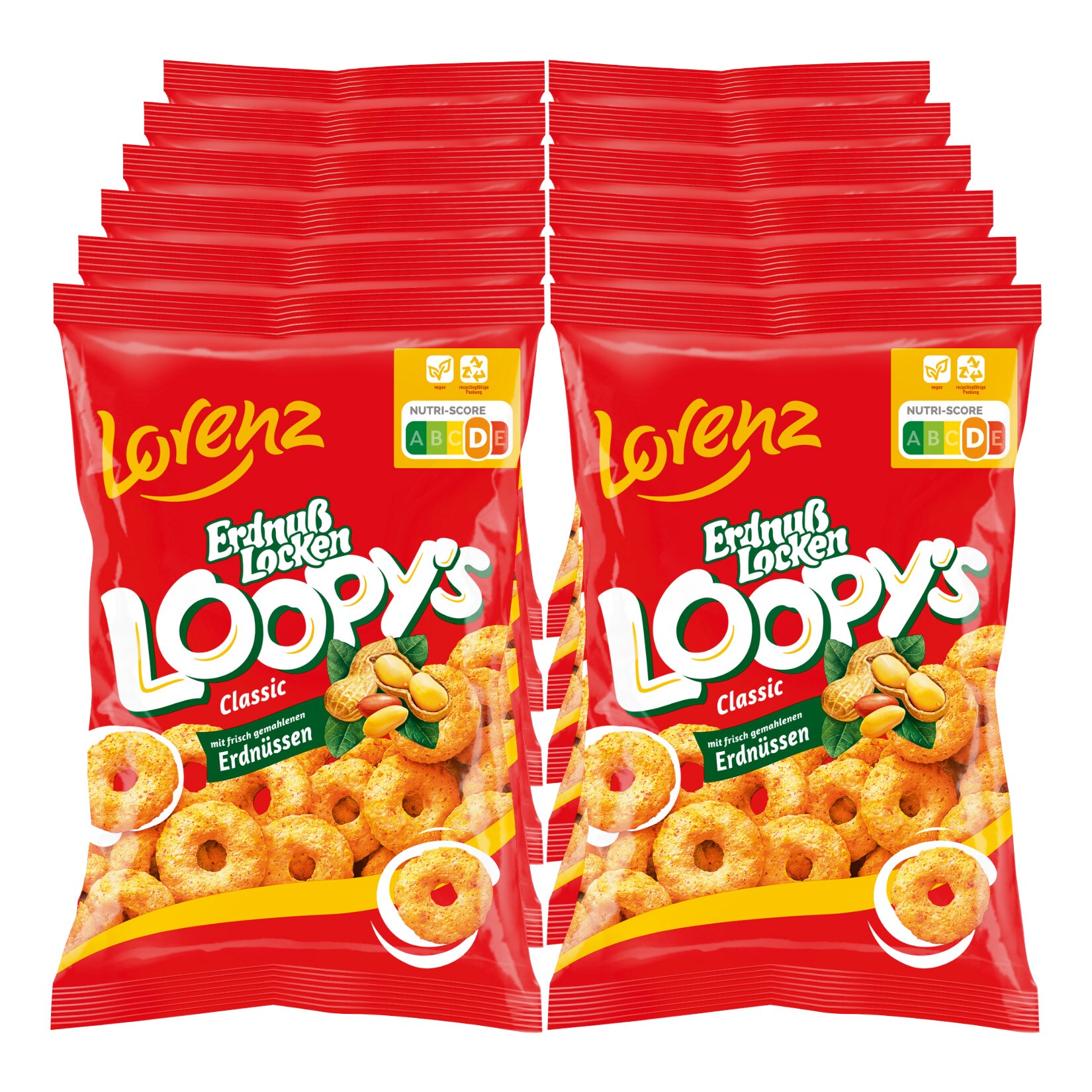 Lorenz Erdnusslocken Loopys 130g, 12er Pack - Bild 1