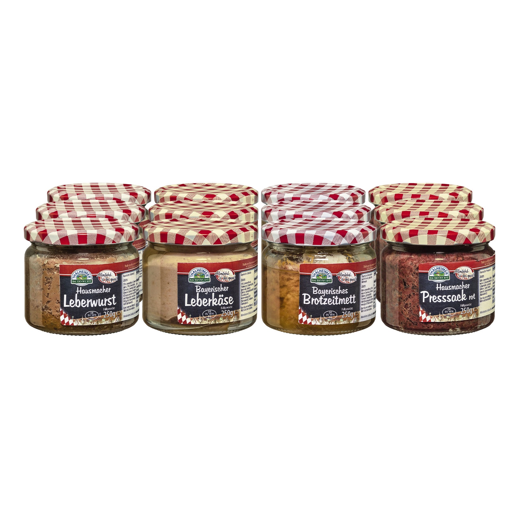 Bayrische Wurstschmankerl 250g im Glas sortiert, 12er Pack - Bild 1