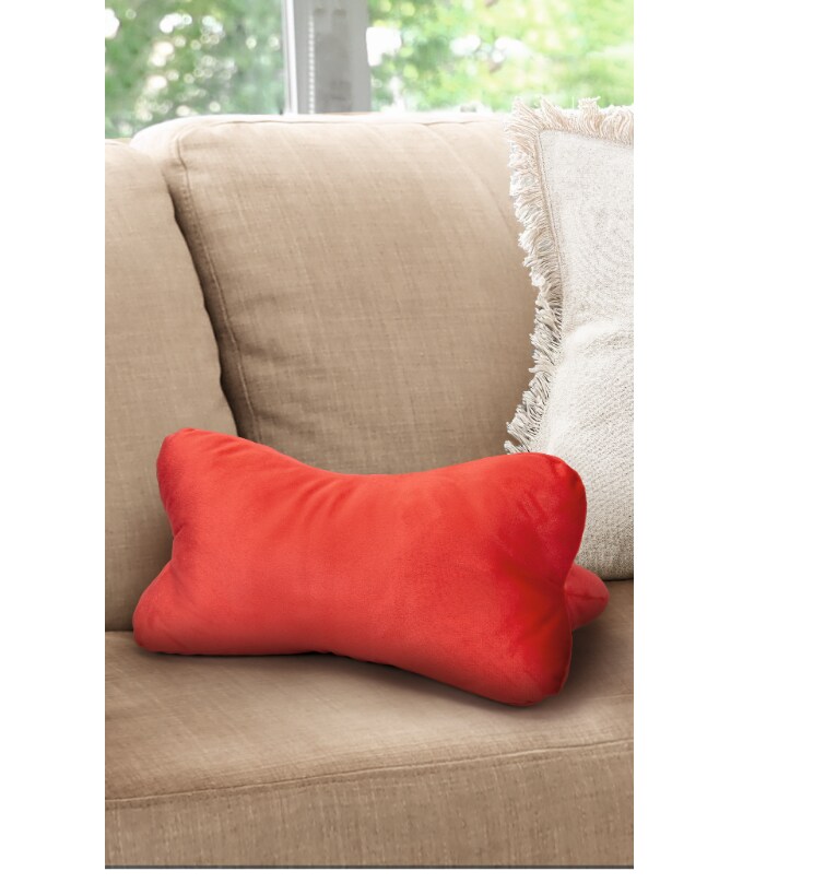 Dekor Knochenkissen - versch. Ausf&uuml;hrungen - Uni Rot - Bild 1