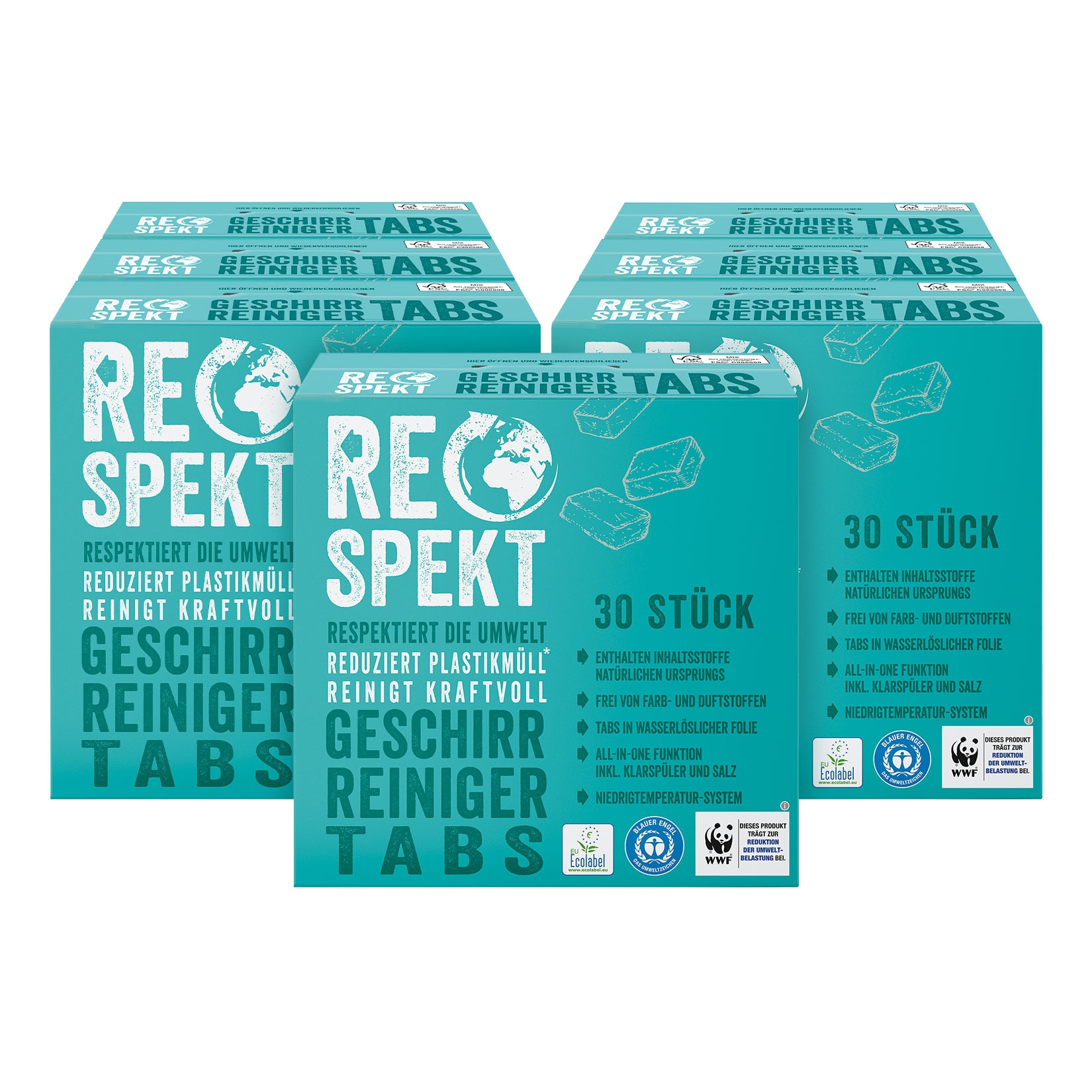 Respekt All-in-One Geschirr-Reiniger 30 Tabs, 7er Pack - Bild 1