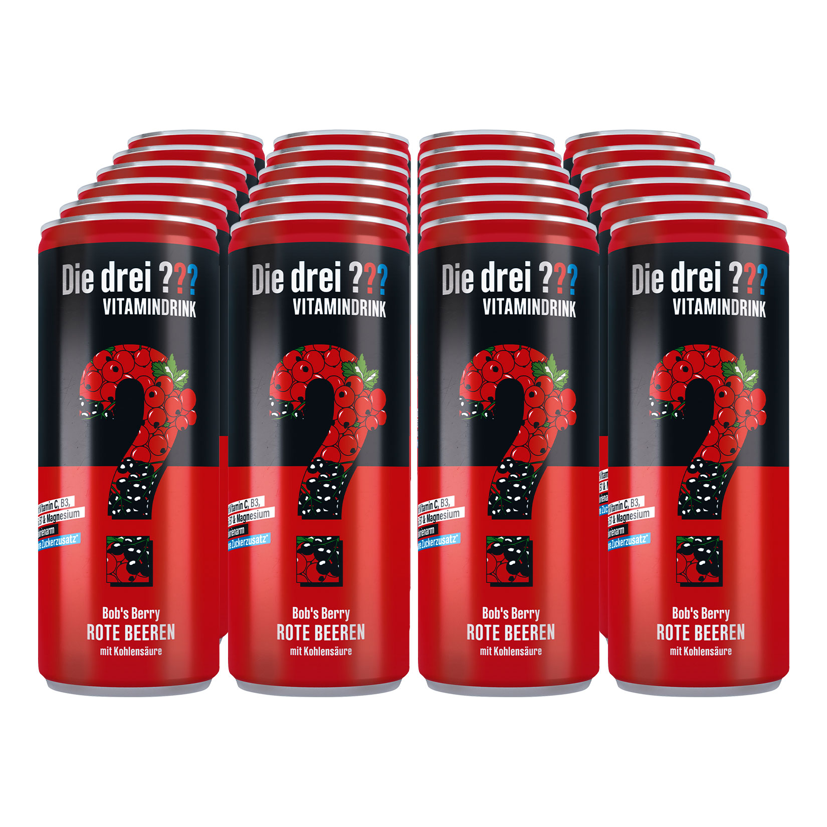Die Drei Fragezeichen Vitamindrink Rote Beeren "Bob's Berry" 250 ml, 24er Pack - Bild 1