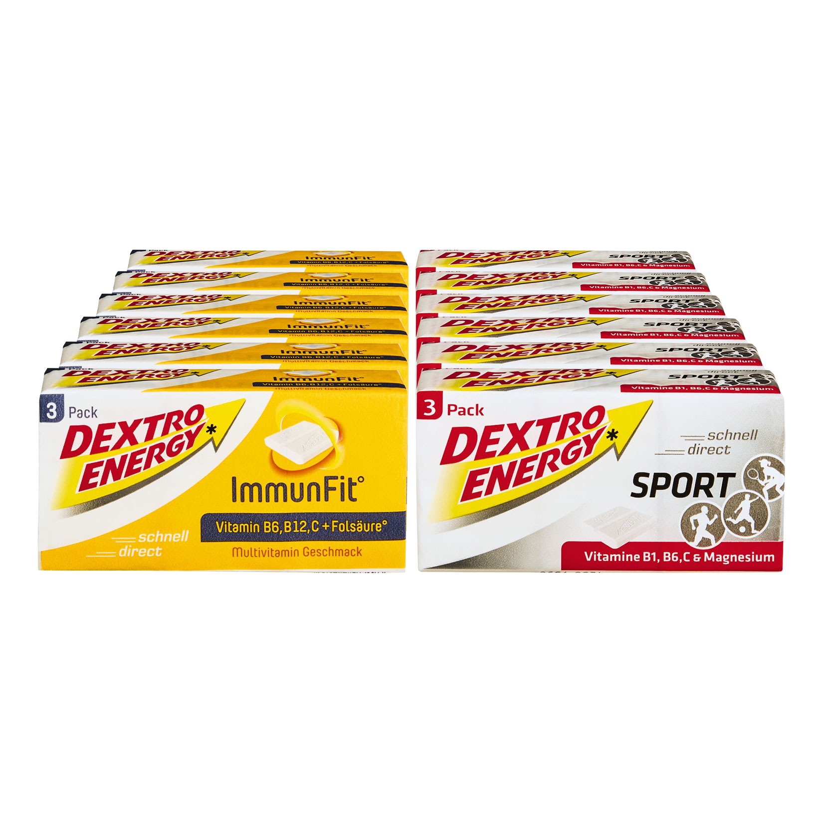 Dextro Energy W&uuml;rfel Sammeltray verschiedene Sorten, 12er Pack - Bild 1