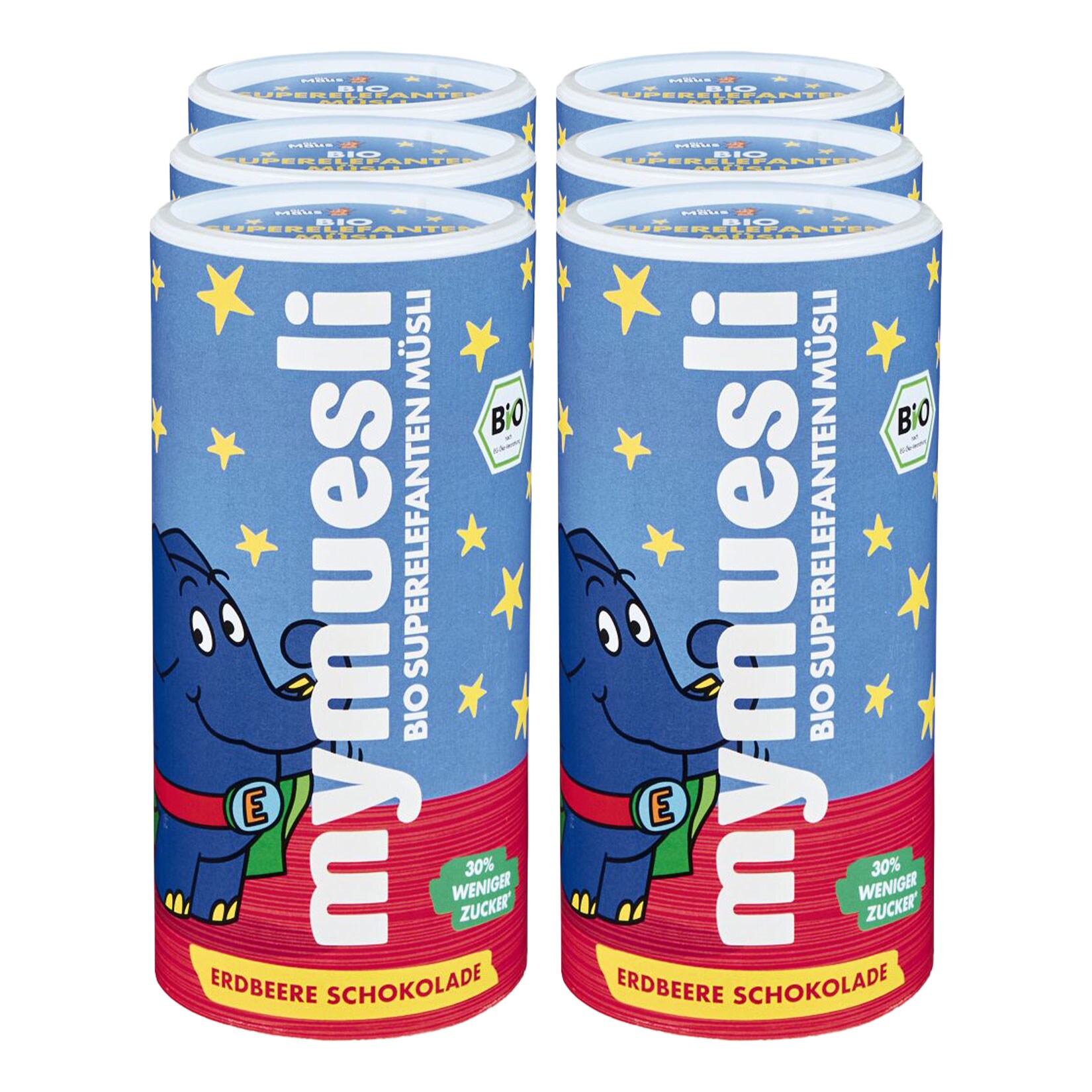 mymuesli Der Elefant Schokolade Erdbeer-M&uuml;sli Bio 340 g, 6er Pack - Bild 1