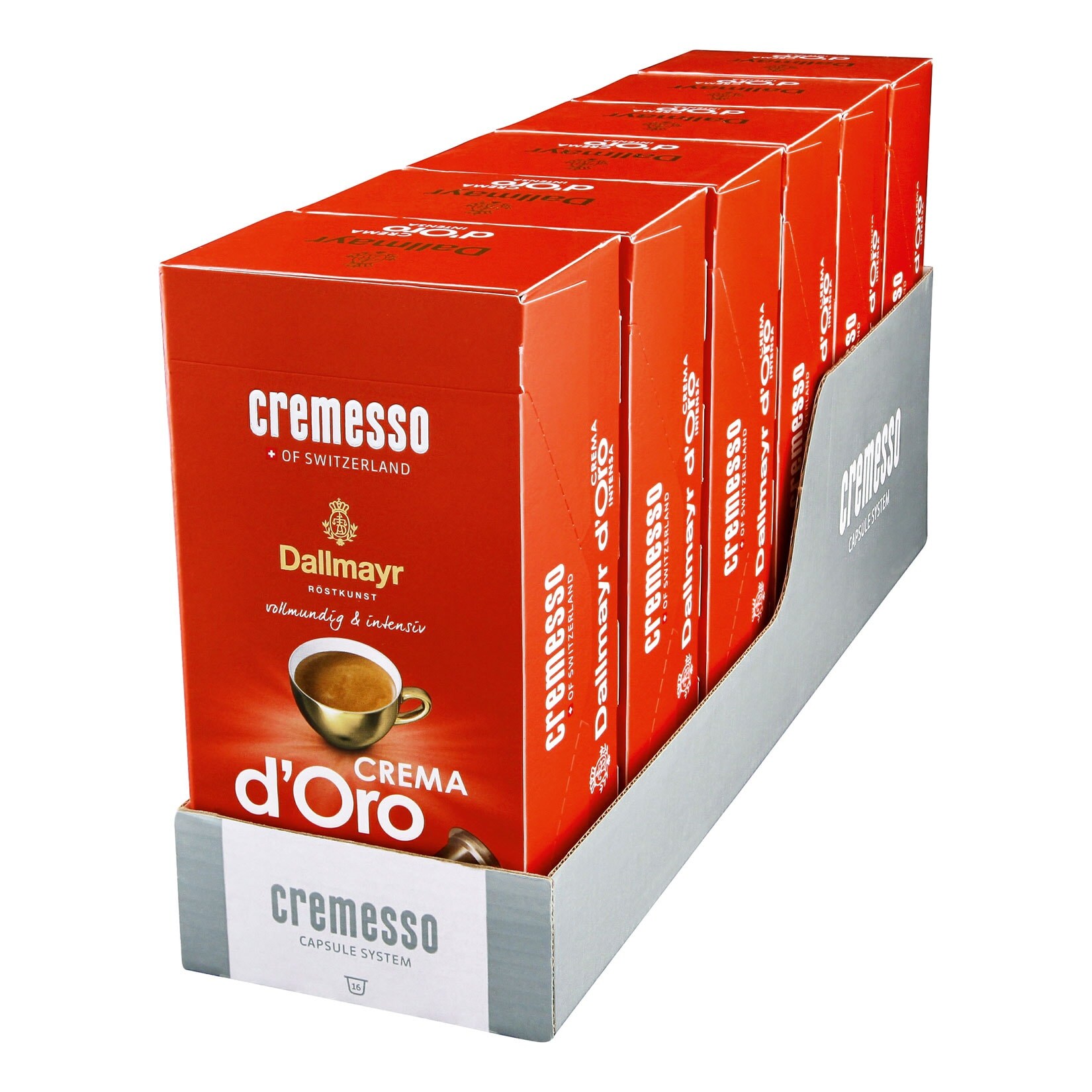 Cremesso Dallmayr Crema d'Oro intensa Kaffee 16 Kapseln 91 g, 6er Pack - Bild 1