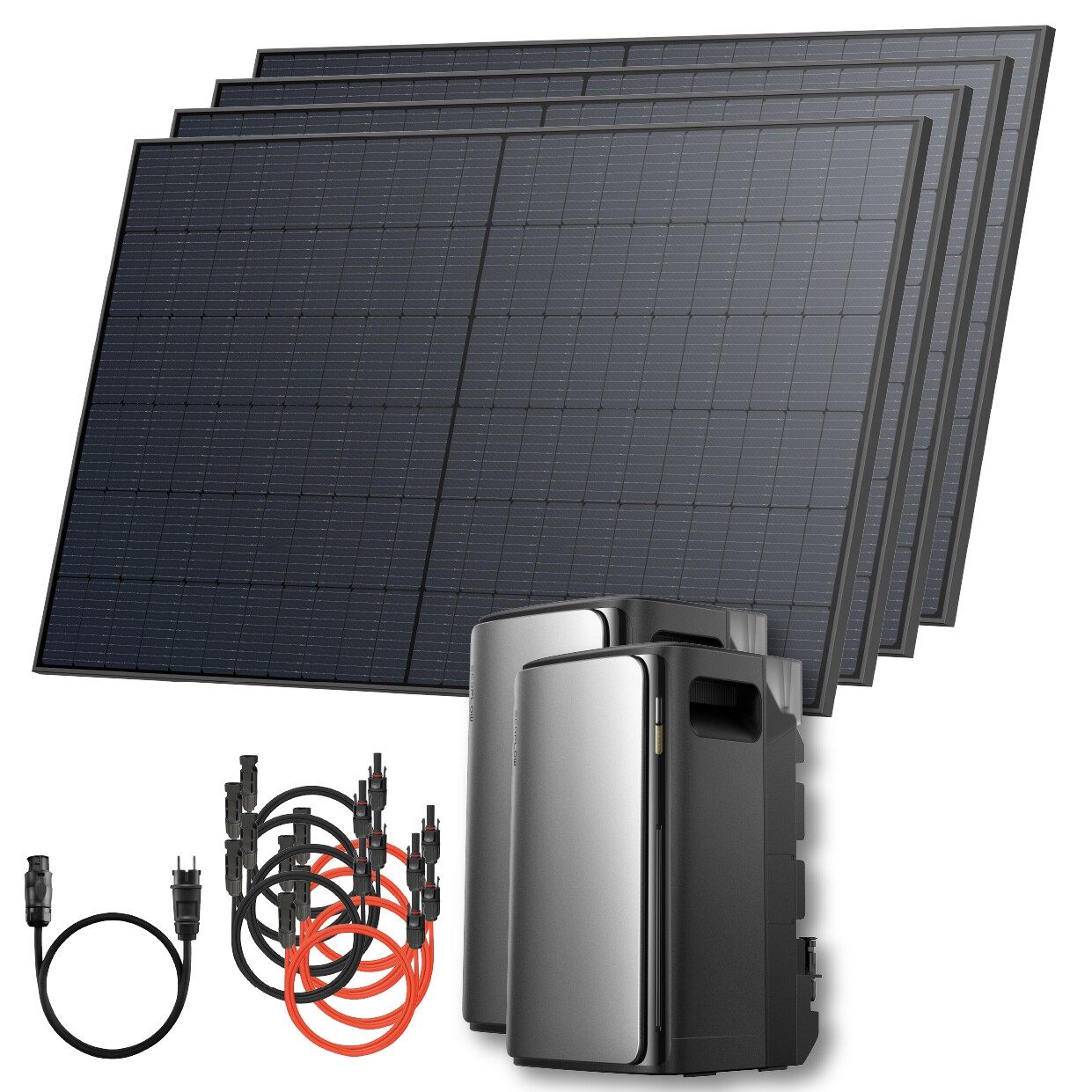 Solarway® 2000Wp / 800W Balkonkraftwerk mit 3,8kWh Speicher komplett Steckdose – 3,8 kWh EcoFlow STREAM Ultra + AC Pro – Solaranlage Komplettset – 500W Solarmodule & EcoFlow Speicher & Zubehör – Ziegeldach Halterung | 04262403076464